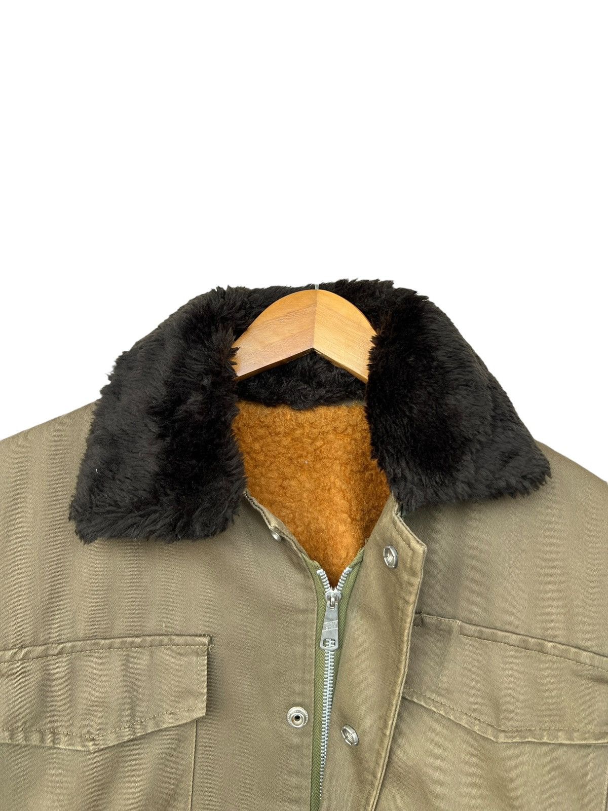 Vintage Vintage 70s A 55 Military Black Fur Collar Sherling Jacket Size US M / EU 48-50 / 2 - 4 Thumbnail