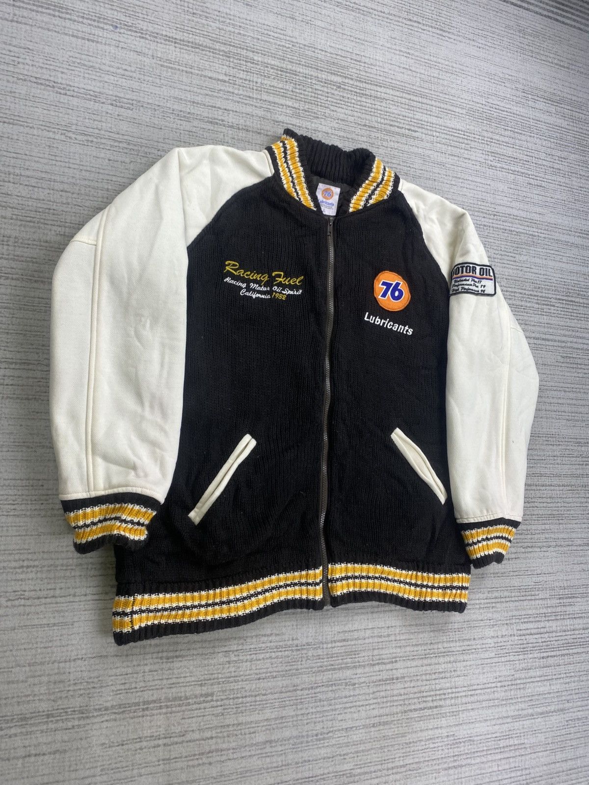 Japanese Brand × Vintage Vintage 76 Lubricants Racing Fuel Embroidery Varsity Jacket Size US L / EU 52-54 / 3 - 3 Thumbnail