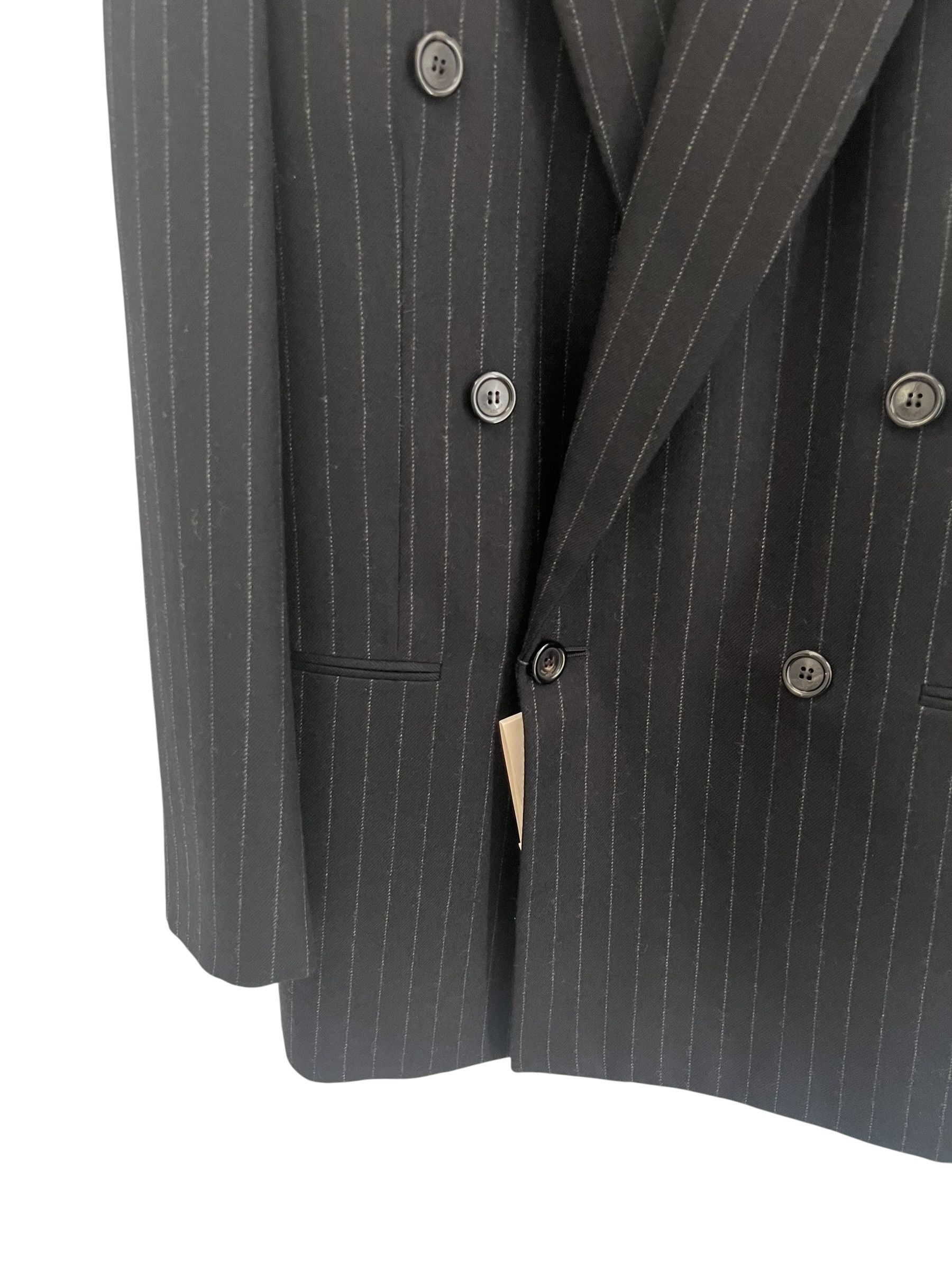 Saint Laurent Paris Saint Laurent Wool & Cashmere Striped Jacket Size 52R - 3 Thumbnail