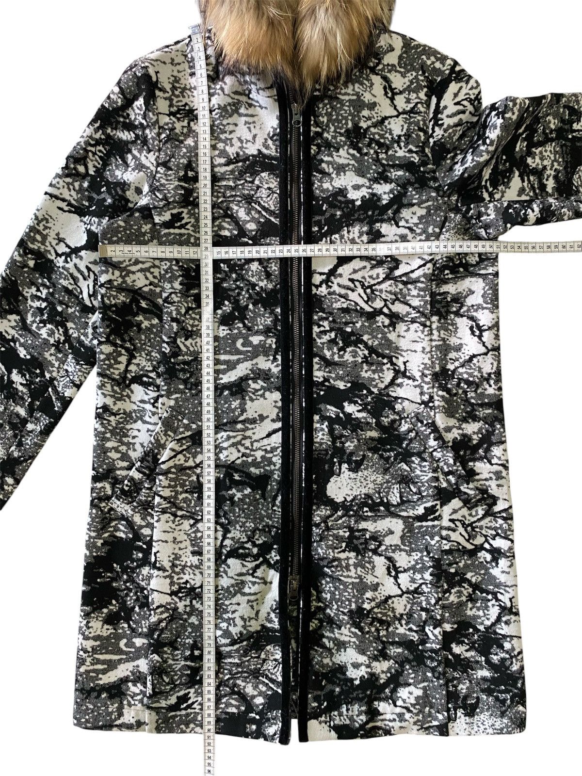 Japanese Brand Fur Raymayers Fabric From ITALY Monochrome Jacket Zip Hoodie Size US M / EU 48-50 / 2 - 22 Thumbnail
