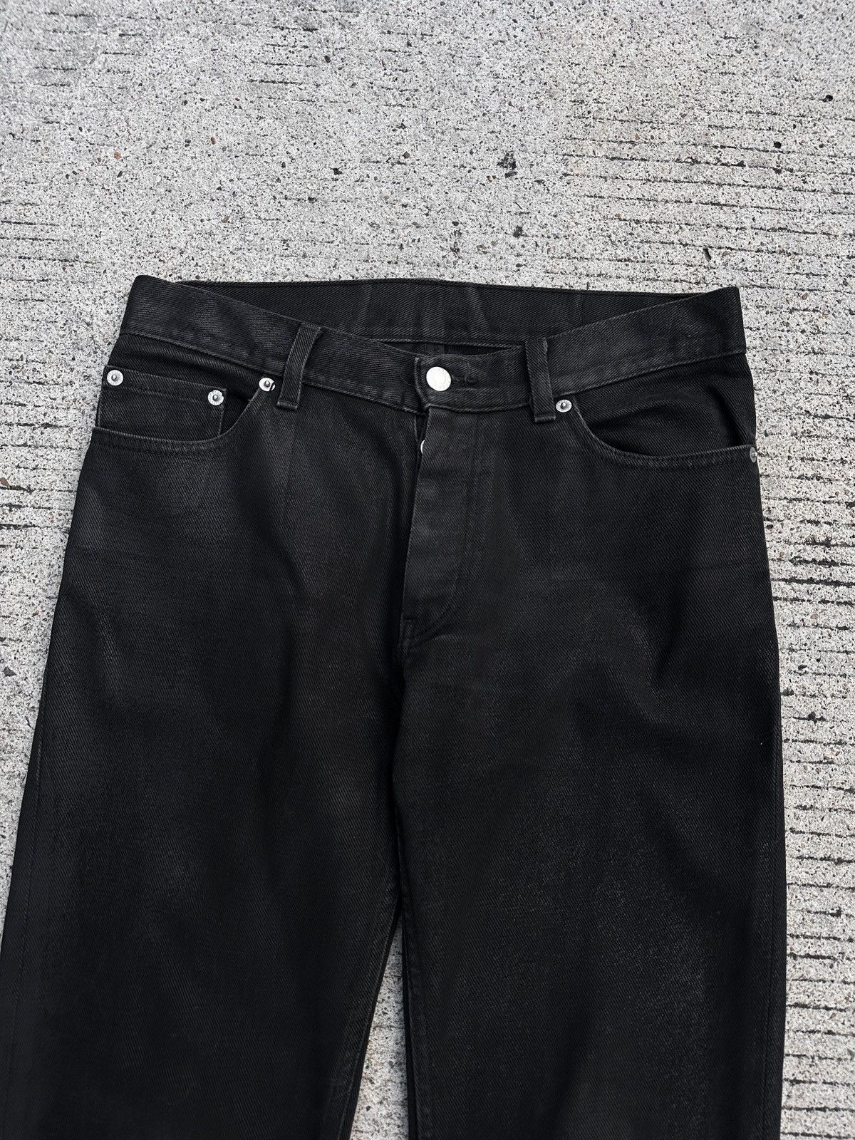 Helmut Lang Helmut Lang 1999 Coated Black Waxed Denim Classic Cut Size US 31 - 3 Thumbnail