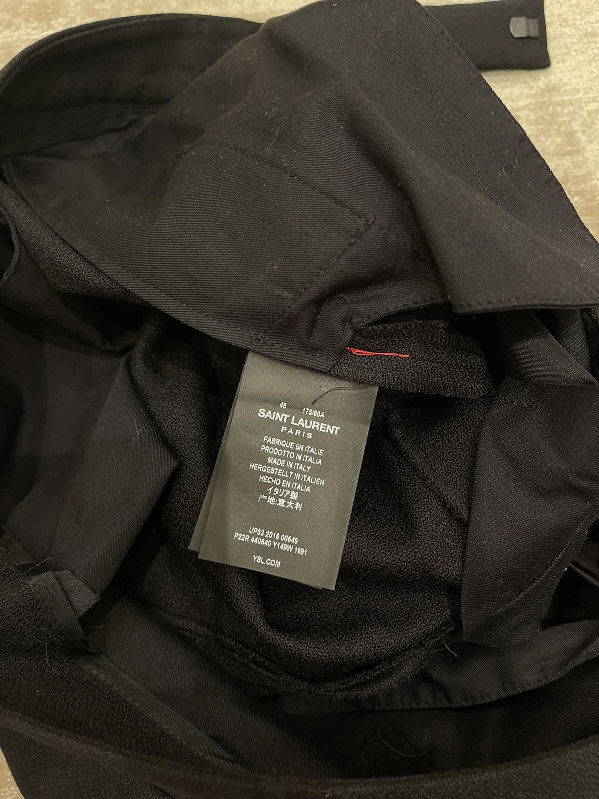 Hedi Slimane × Saint Laurent Paris fw 2016, tuxedo pants with red detail Size 48S - 6 Thumbnail