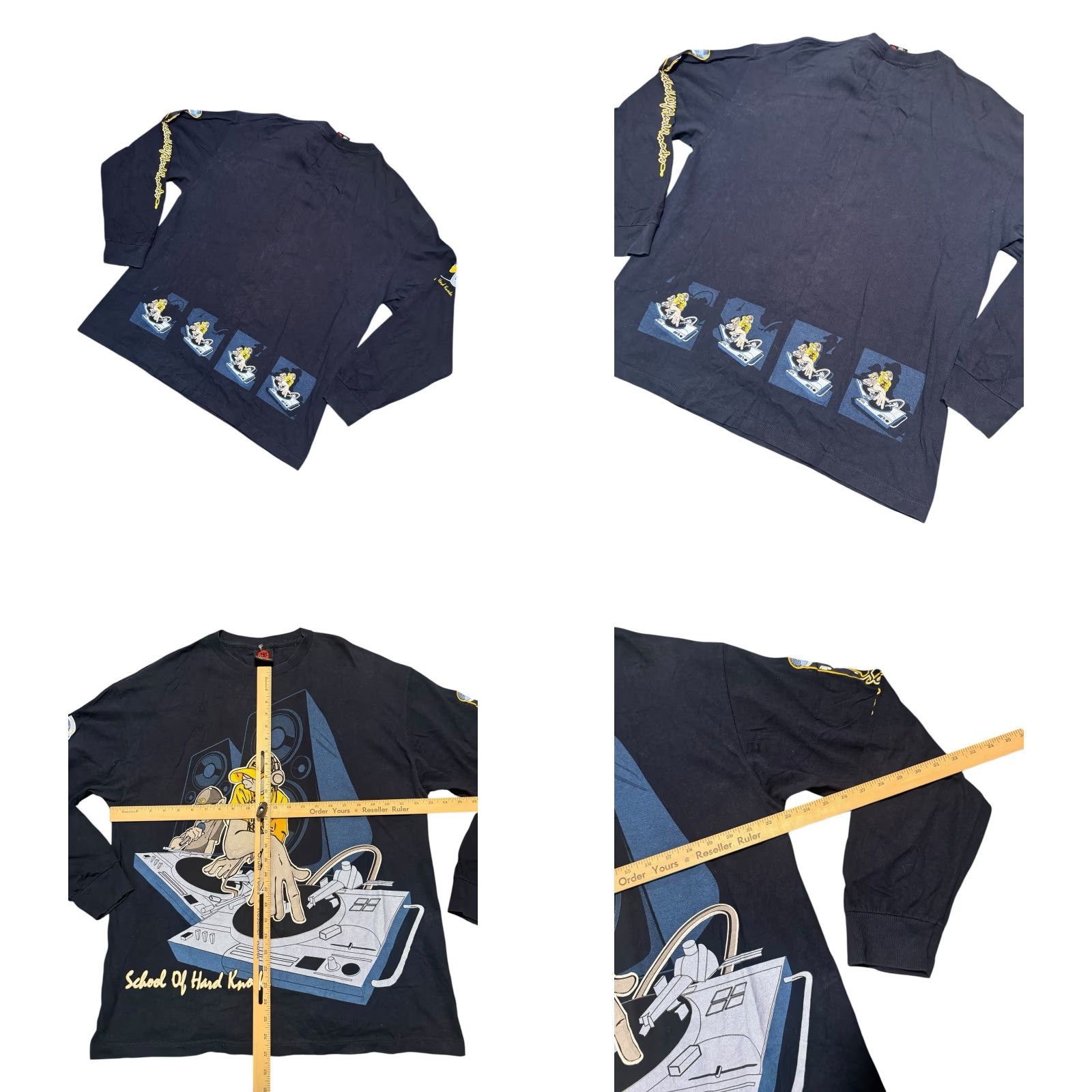 Vintage VINTAGE 90s School of Hard Knocks DJ AOP Blue Long Sleeve T-Shirt XL Men Shirt Size US XL / EU 56 / 4 - 8 Thumbnail