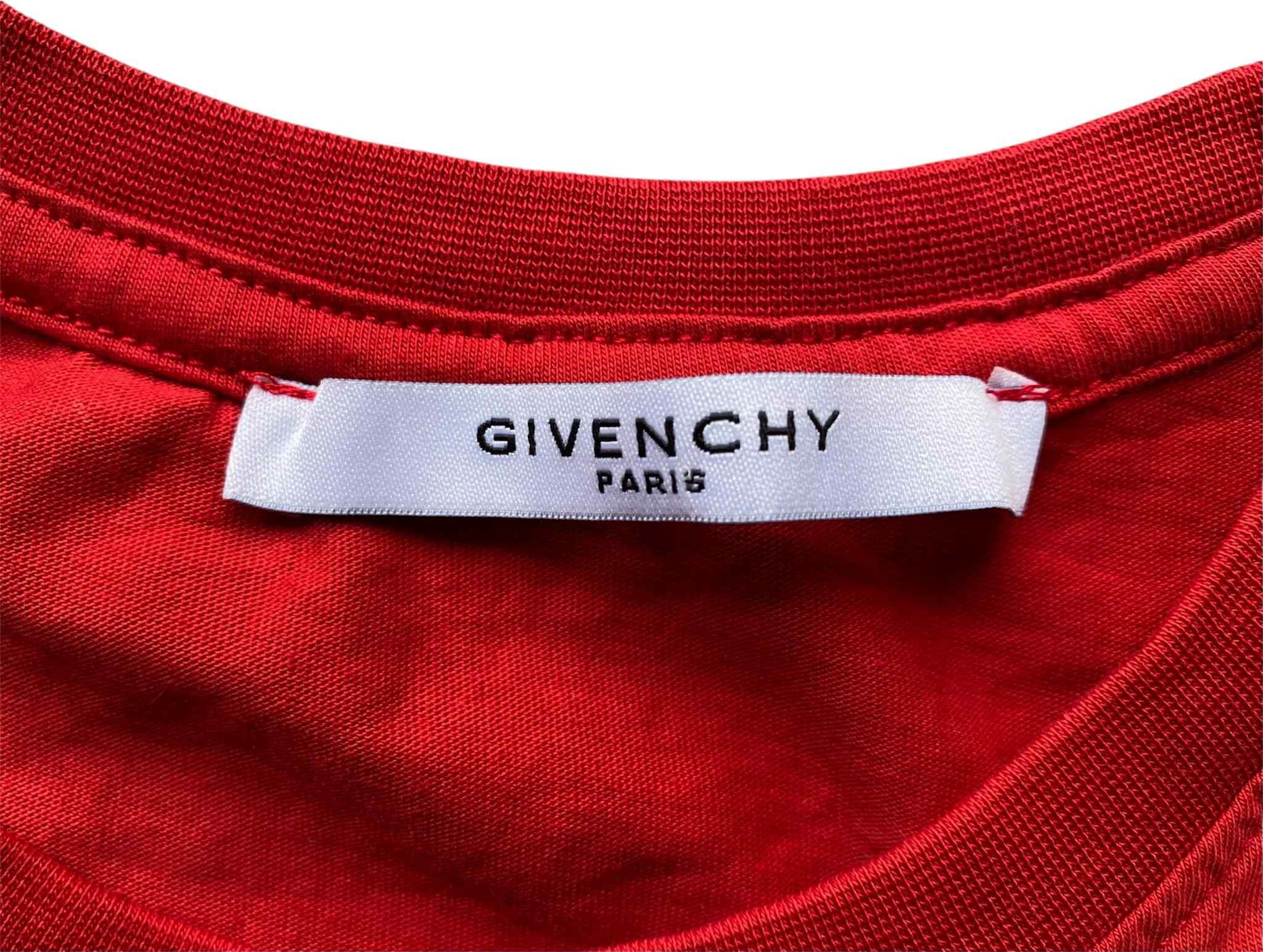 Givenchy Givenchy Paris Red Tee Embroidery Colorful Logo Size US S / EU 44-46 / 1 - 5 Thumbnail