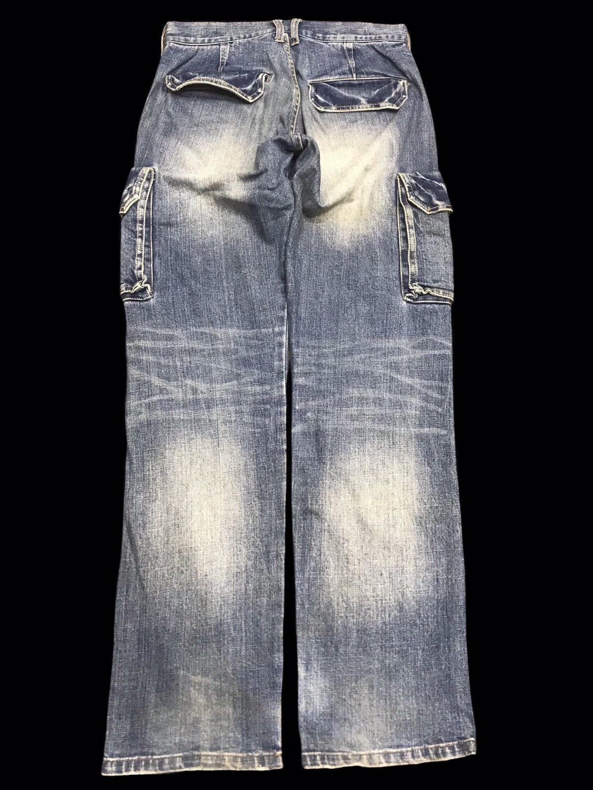 Global Work 💥JAPAN STYLE💥RARE GLOBAL WORK BLUE WASH CARGO DENIM F211 Size US 30 / EU 46 - 2 Thumbnail