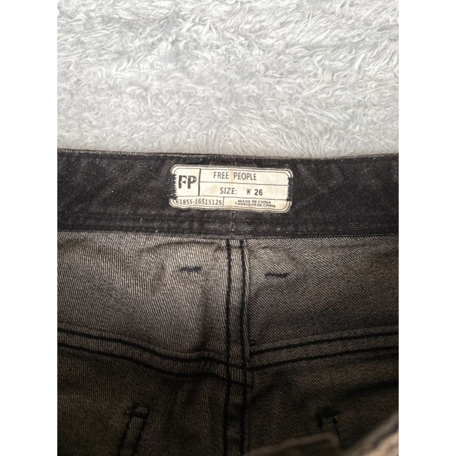 Free People Free People Jeans Women 26 Black 90s Bohemian Distressed Burnout Cotton Blend Low 29x26 Size 26" / US 2 / IT 38 - 6 Thumbnail