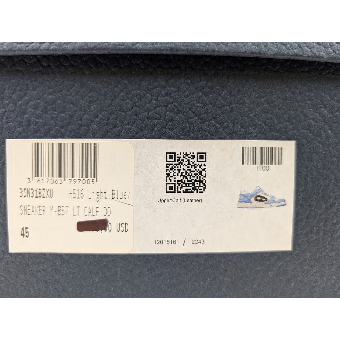 Dior o1rshd1 M-B57 LT Calf Sneakers in Light Blue Size US 12 / EU 45 - 21 Thumbnail