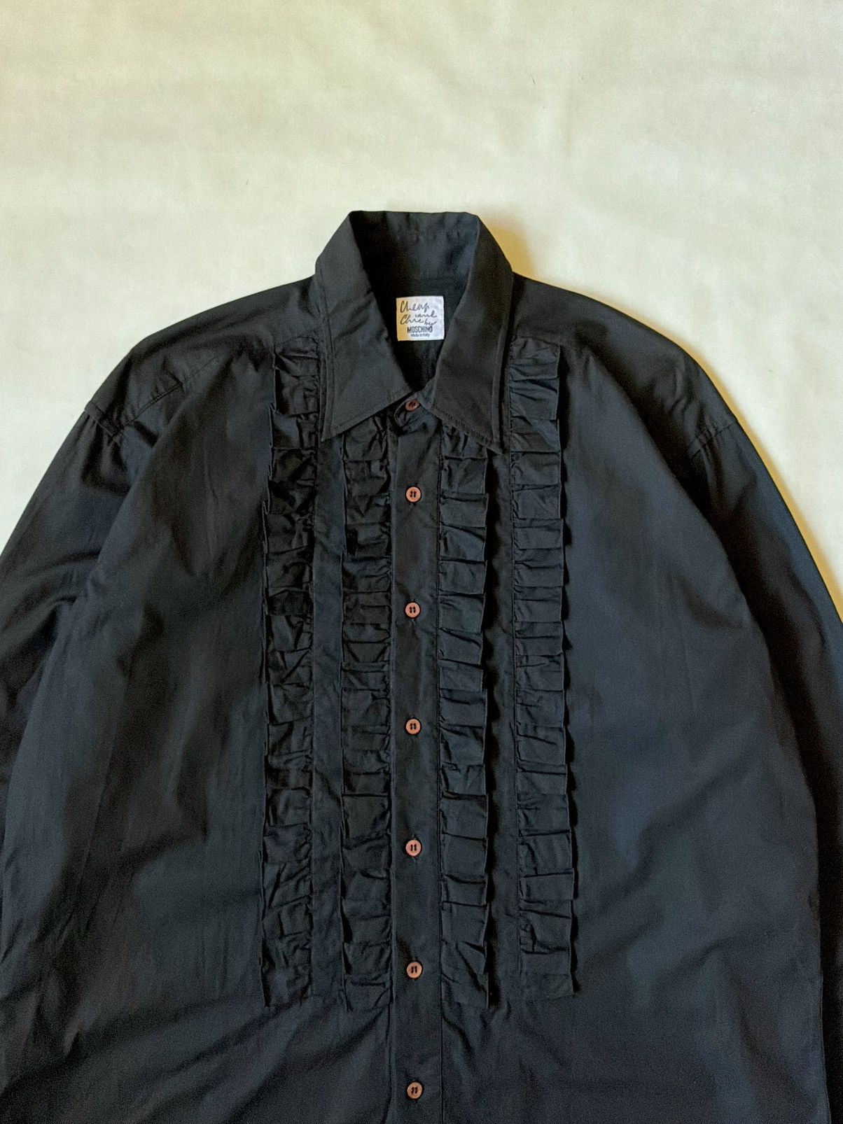 Moschino Moschino Ruffled Shirt With Jabot like cdg saint laurent Size US L / EU 52-54 / 3 - 3 Thumbnail