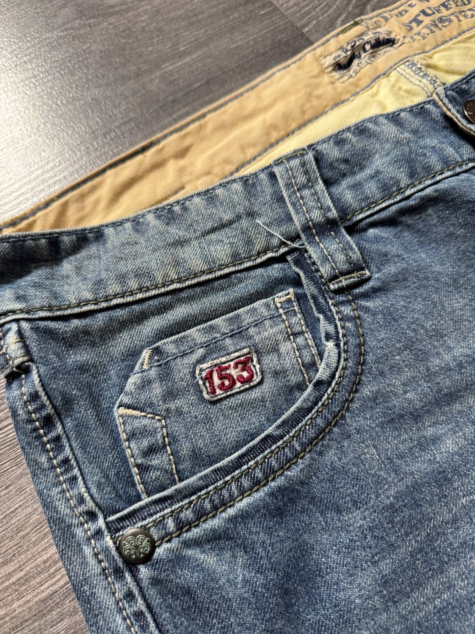 Jean Vintage Y2K Washed Denim Blue Jeans Pants Size US 33 - 5 Thumbnail
