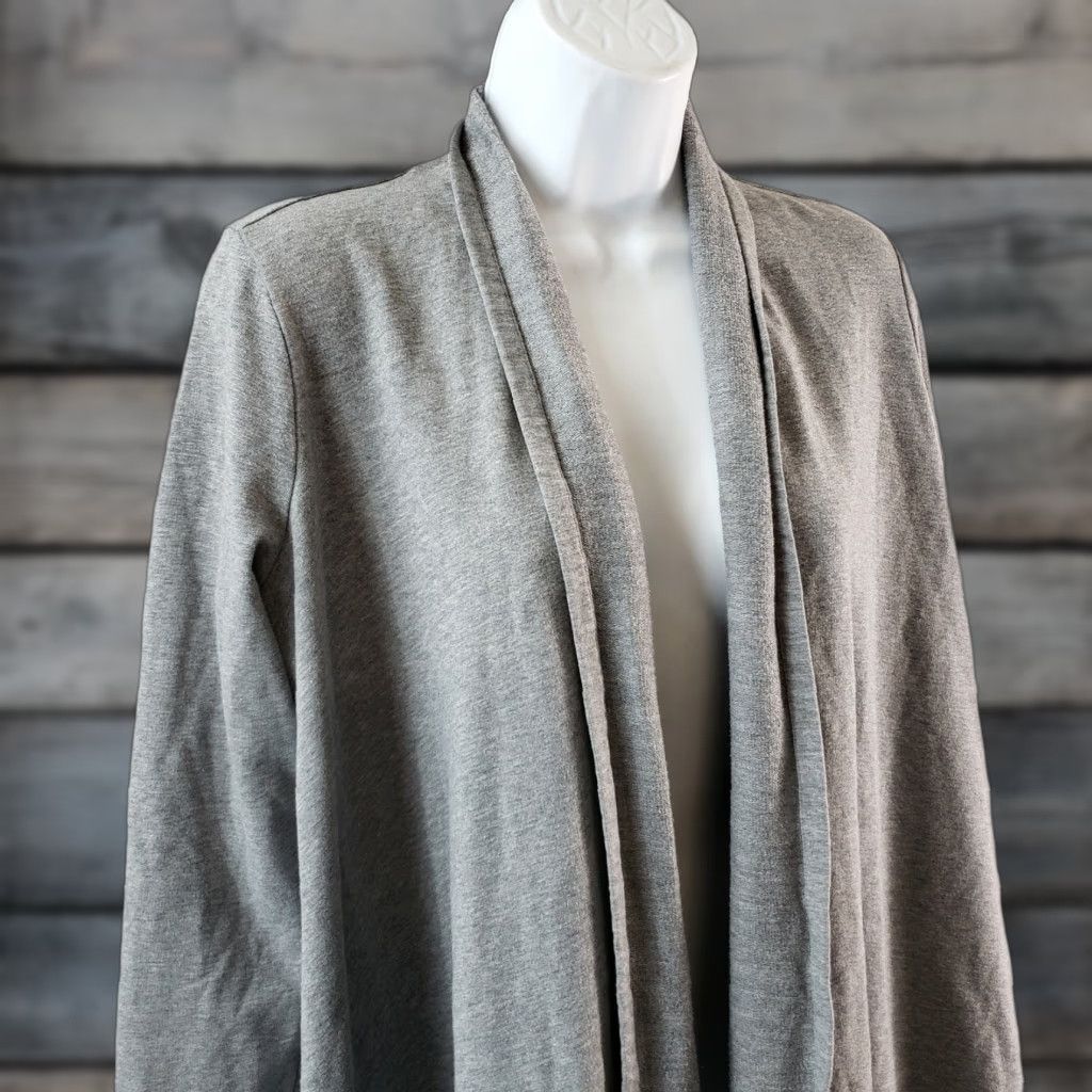 J. Jill PureJill Cardigan Womens Small Gray Open Front Long Sleeve Cotton Blend Size S / US 4 / IT 40 - 1 Thumbnail