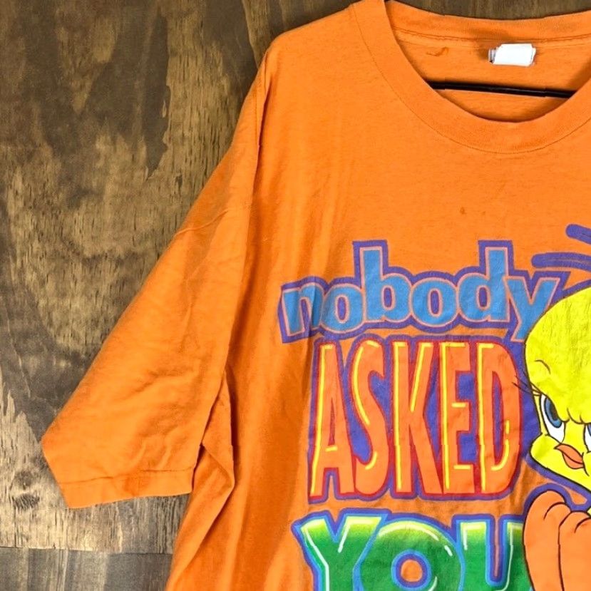 Vintage VINTAGE Looney Tunes TShirt Orange Tweety Bird 100% Cotton 22W/24W Shirt Women Crew Neck Short Sleeve Size 3XL / US 20-22 - 4 Thumbnail