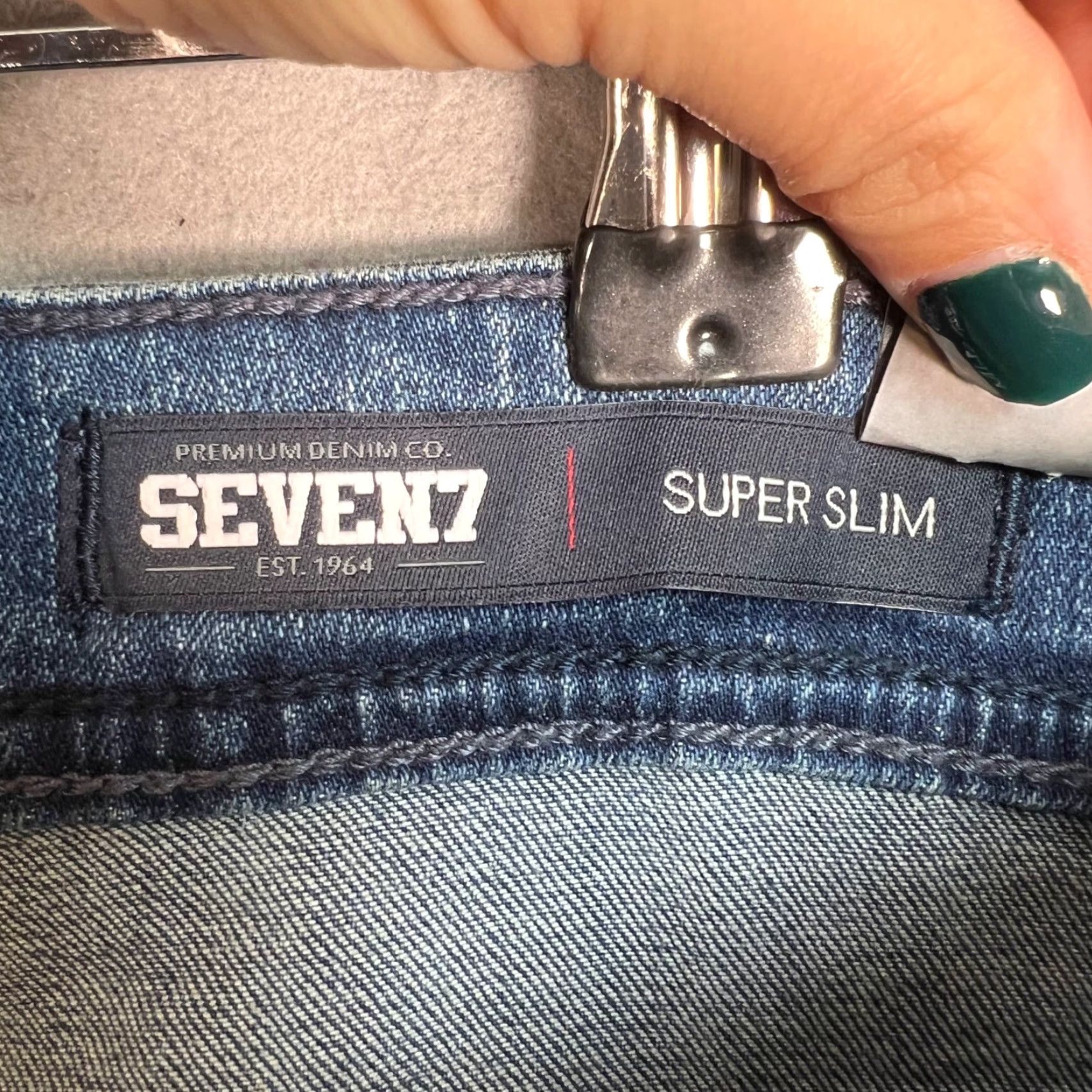 Vintage Seven7 Jeans Mens Size 34 Slim Denim Blue Stretch Tapered 5-Pocket Design Regular Inseam 33 Vintage No Size US 34 / EU 50 - 4 Thumbnail