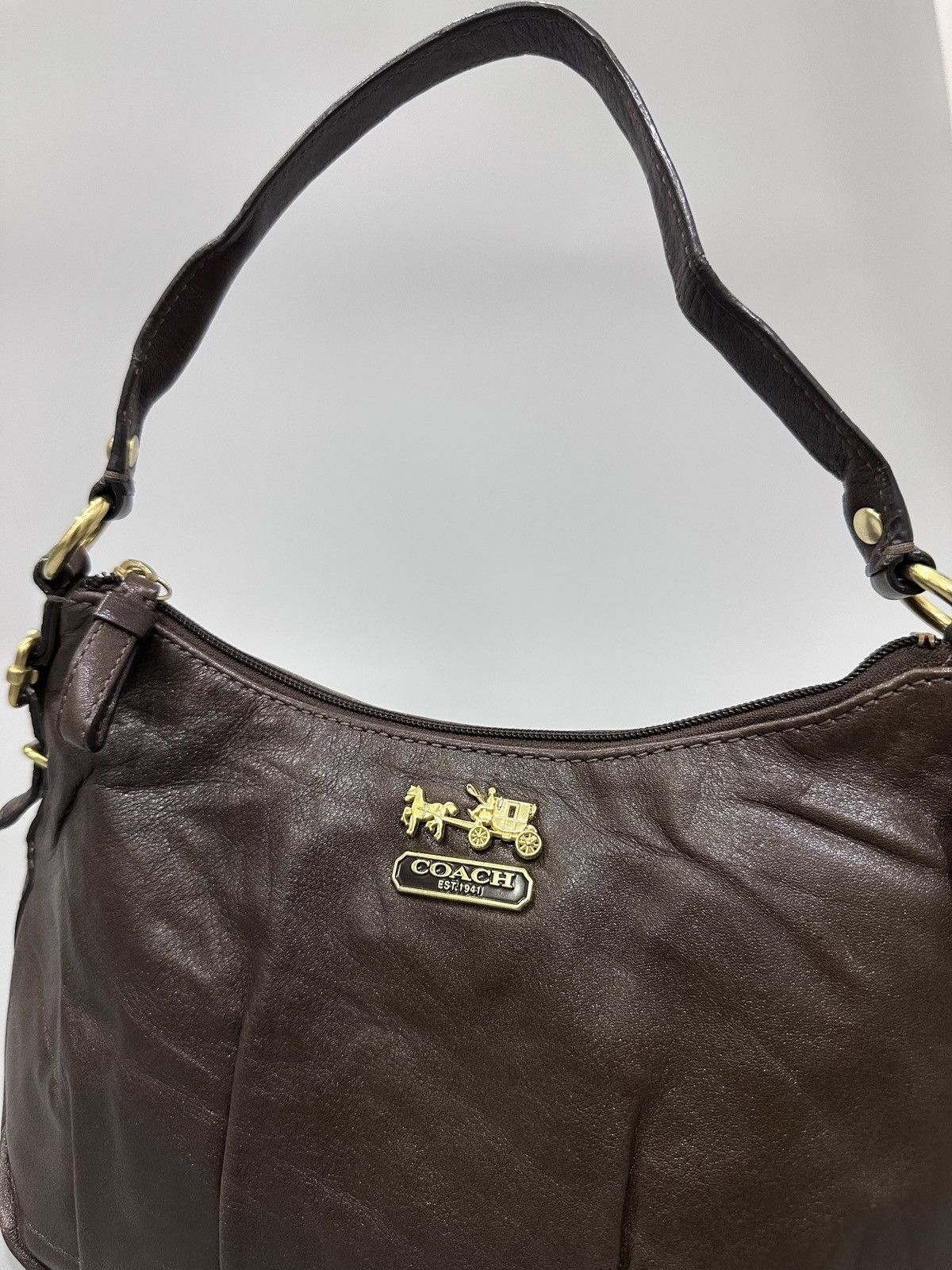 Coach Coach Brown Leather Pleated Hobo Bag Size ONE SIZE - 5 Thumbnail