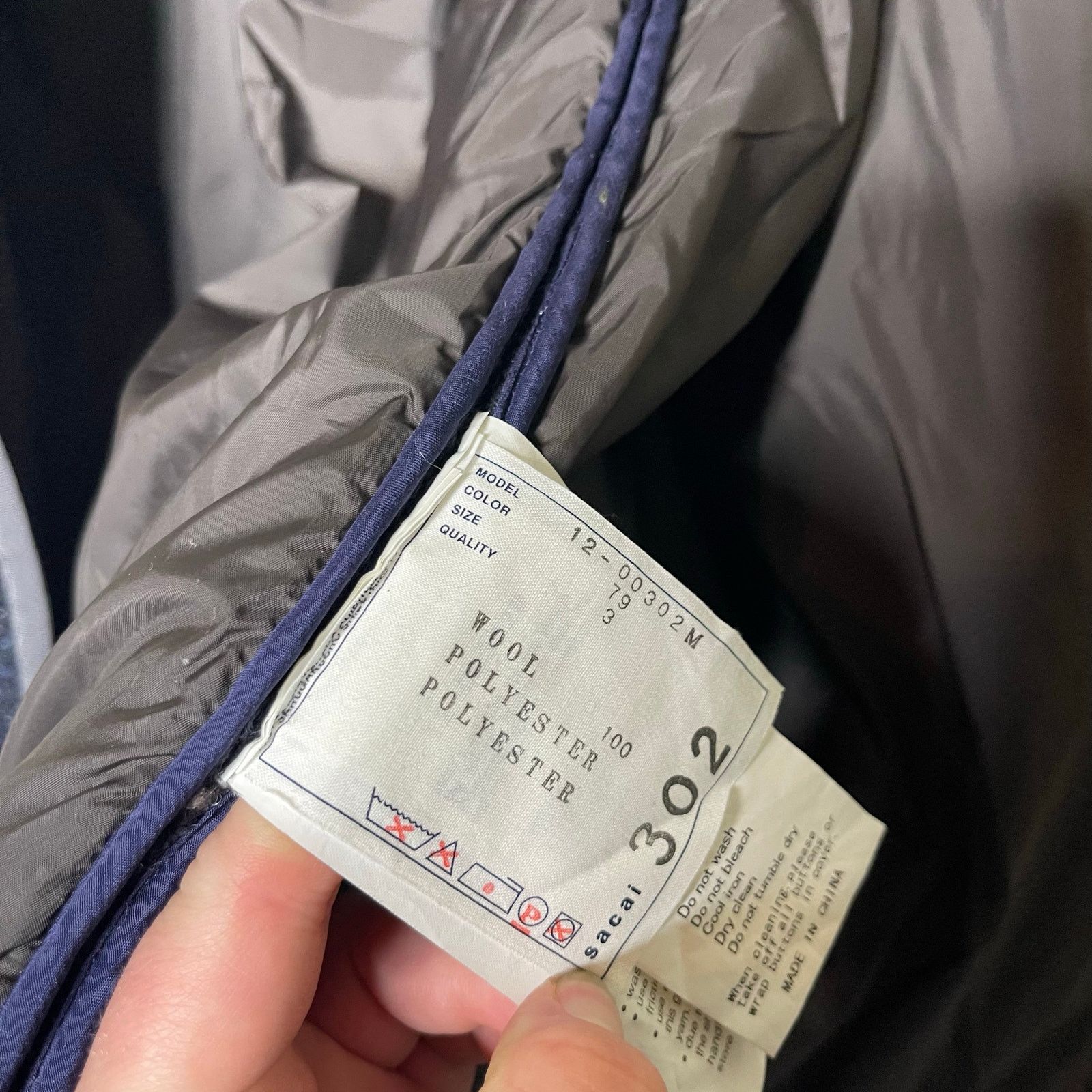 Sacai Sacai men navy knitted wool over puffer jacket sz 3 US L Size US L / EU 52-54 / 3 - 2 Thumbnail