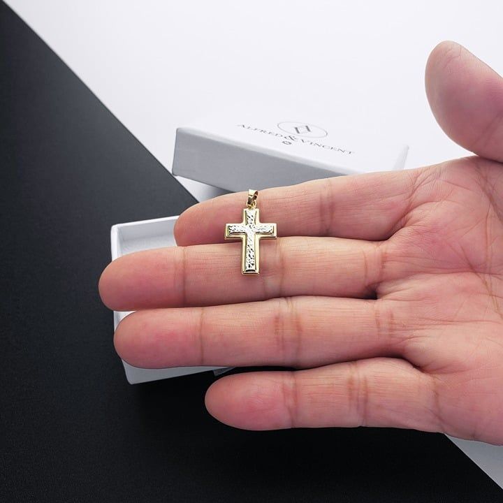 Other Flared Crucifix on Latin Cross Pendant 14k Yellow White Gold Size ONE SIZE - 3 Thumbnail