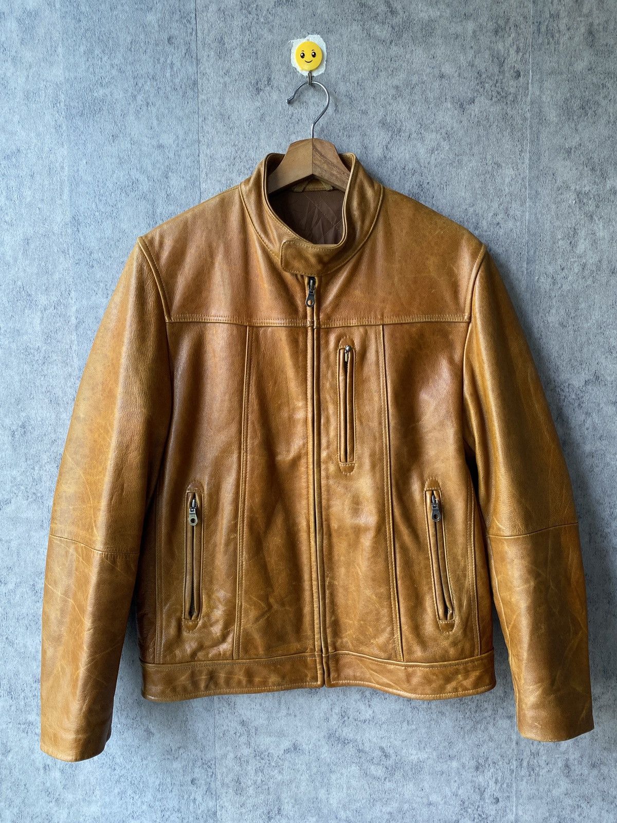 Japanese Brand Vintage Uniqlo Patina Design Leather Jacket Size US M / EU 48-50 / 2 - 2 Thumbnail