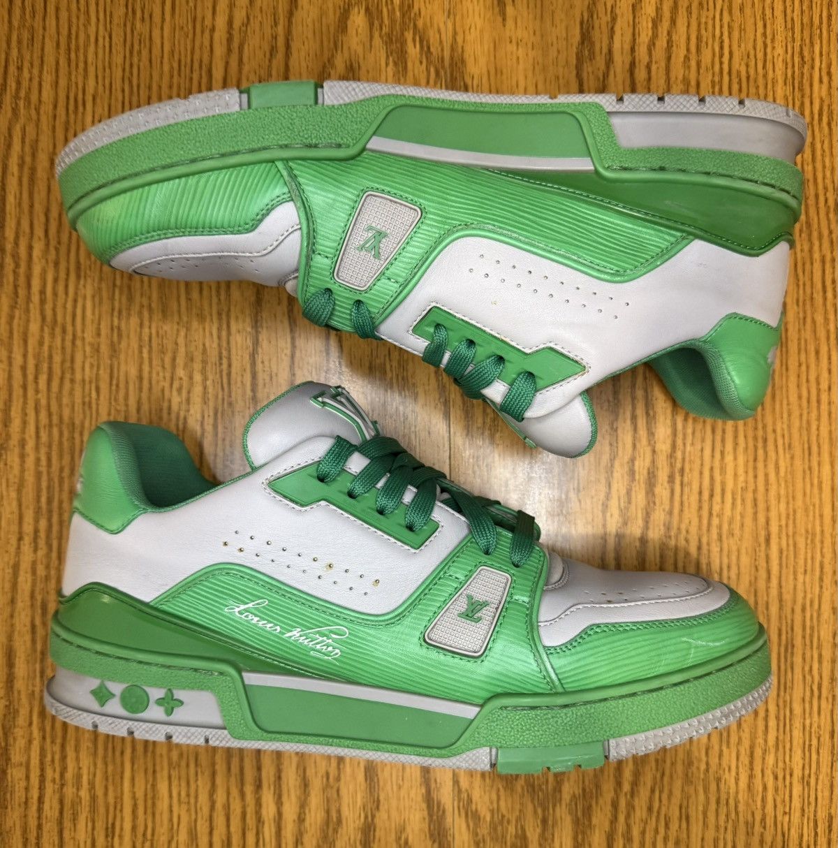 Louis Vuitton Louis Vuittton Trainer Sneaker (Green/Grey) Size US 9 / EU 42 - 1 Thumbnail