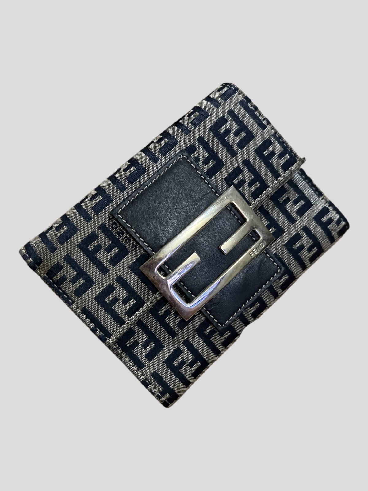 Fendi Fendi FF Zucca Monogram Metal Plated Compact Leather Wallets Size ONE SIZE - 2 Thumbnail