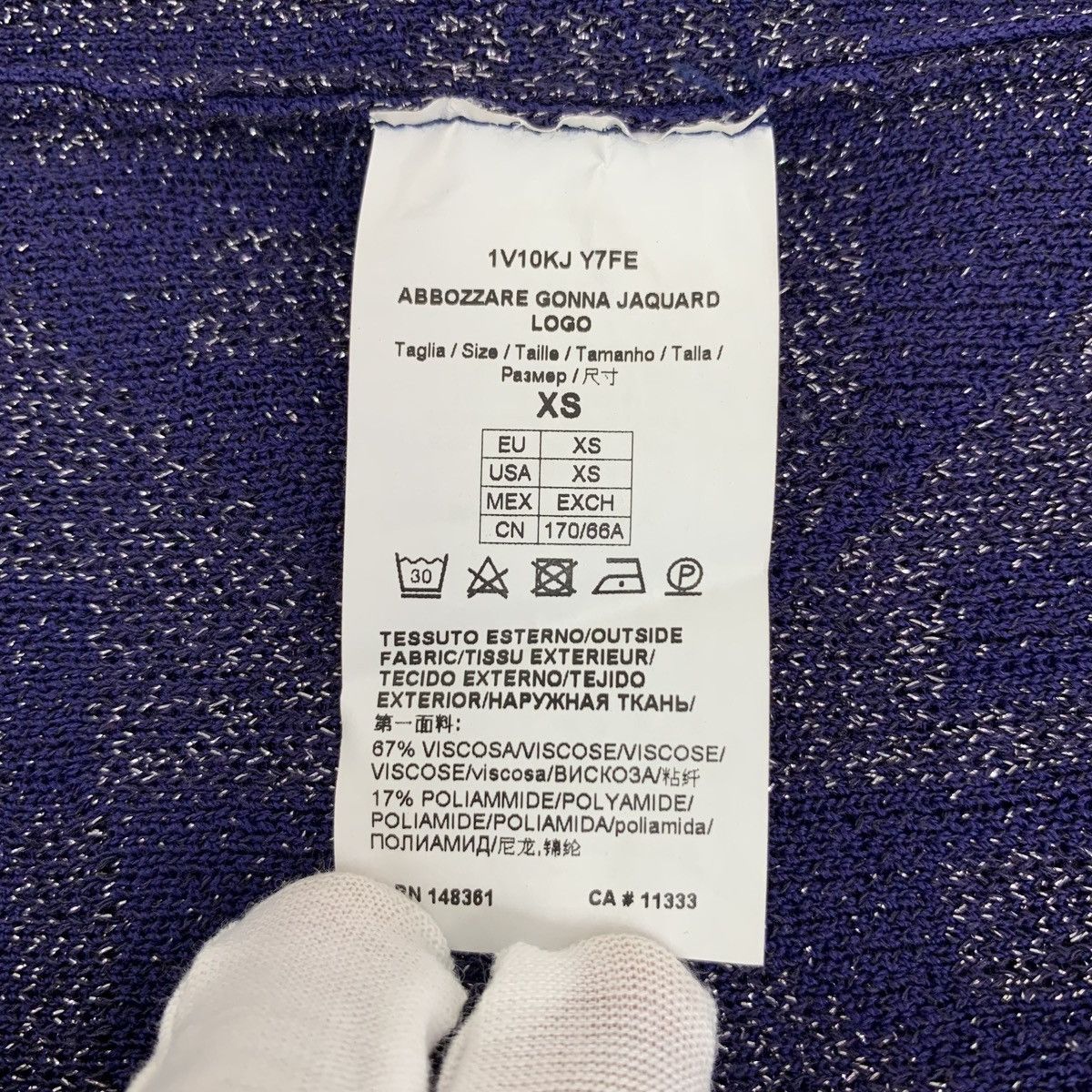 Pinko Pinko Purple Shiny Knit Stretch Midi Skirt K26WX Size 26" / US 2 / IT 38 - 6 Thumbnail