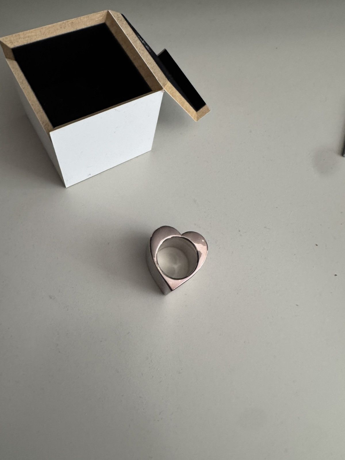 Other Uncommon Matters Silver Vertex 3D Heart Ring Size ONE SIZE - 7 Thumbnail