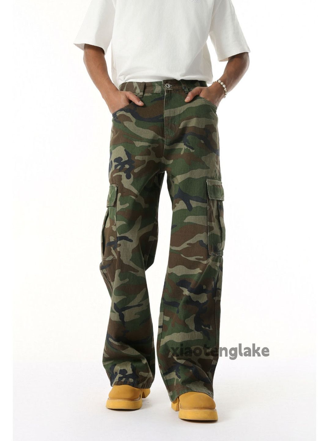 Designer × Japanese Brand × Vintage Unisex washed loose baggy hiphop cargo work camo pants Size US 32 / EU 48 - 7 Thumbnail