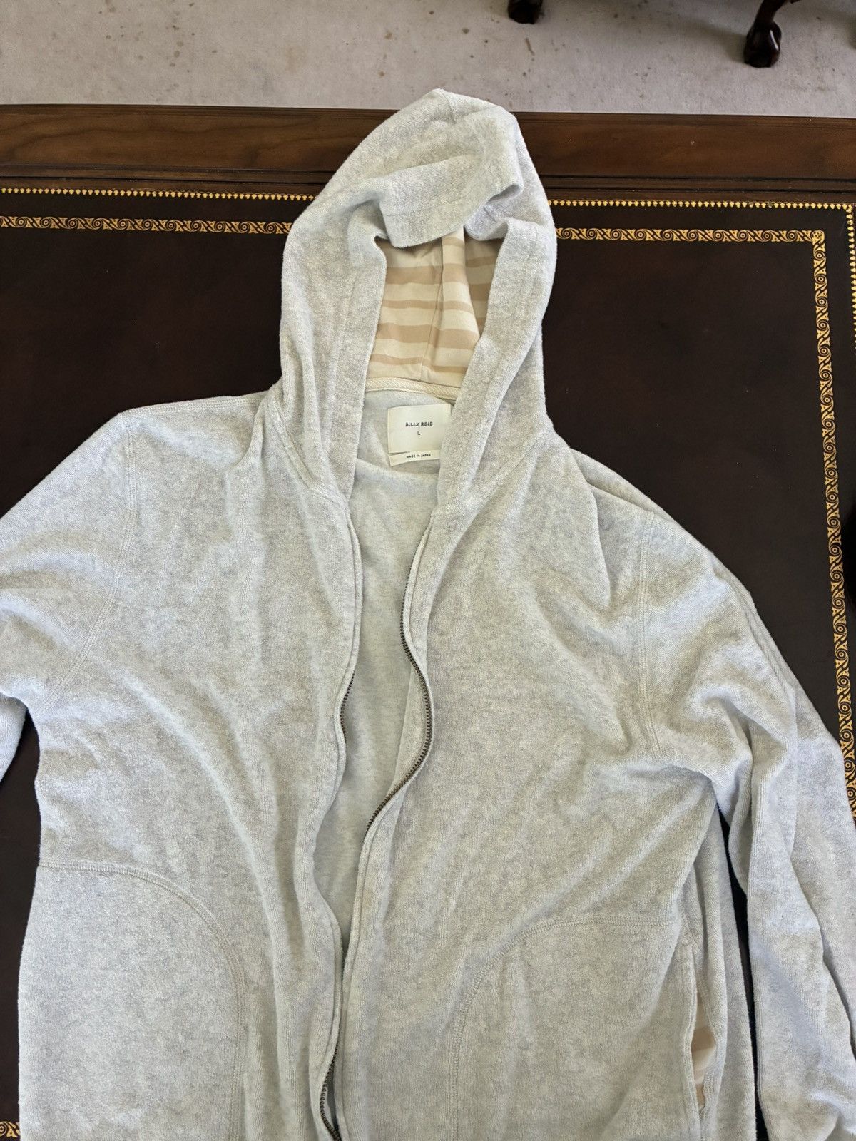 Billy Reid Billy Reid Numajiri Terry Hoodie in Grey Meland Size US L / EU 52-54 / 3 - 1 Thumbnail