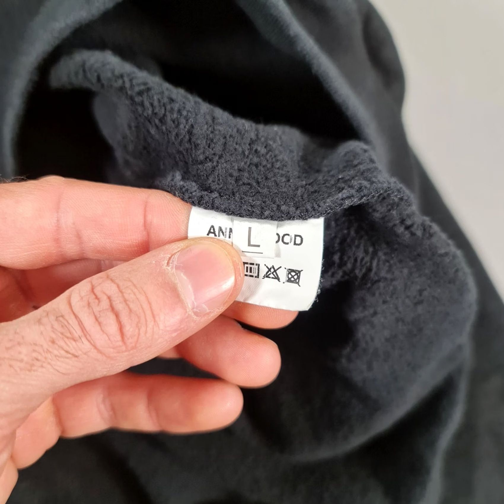 Vintage Annie Hood Womens Hoodie Black Large Heavyweight Cotton Pullover Made In England Size L / US 10 / IT 46 - 7 Thumbnail