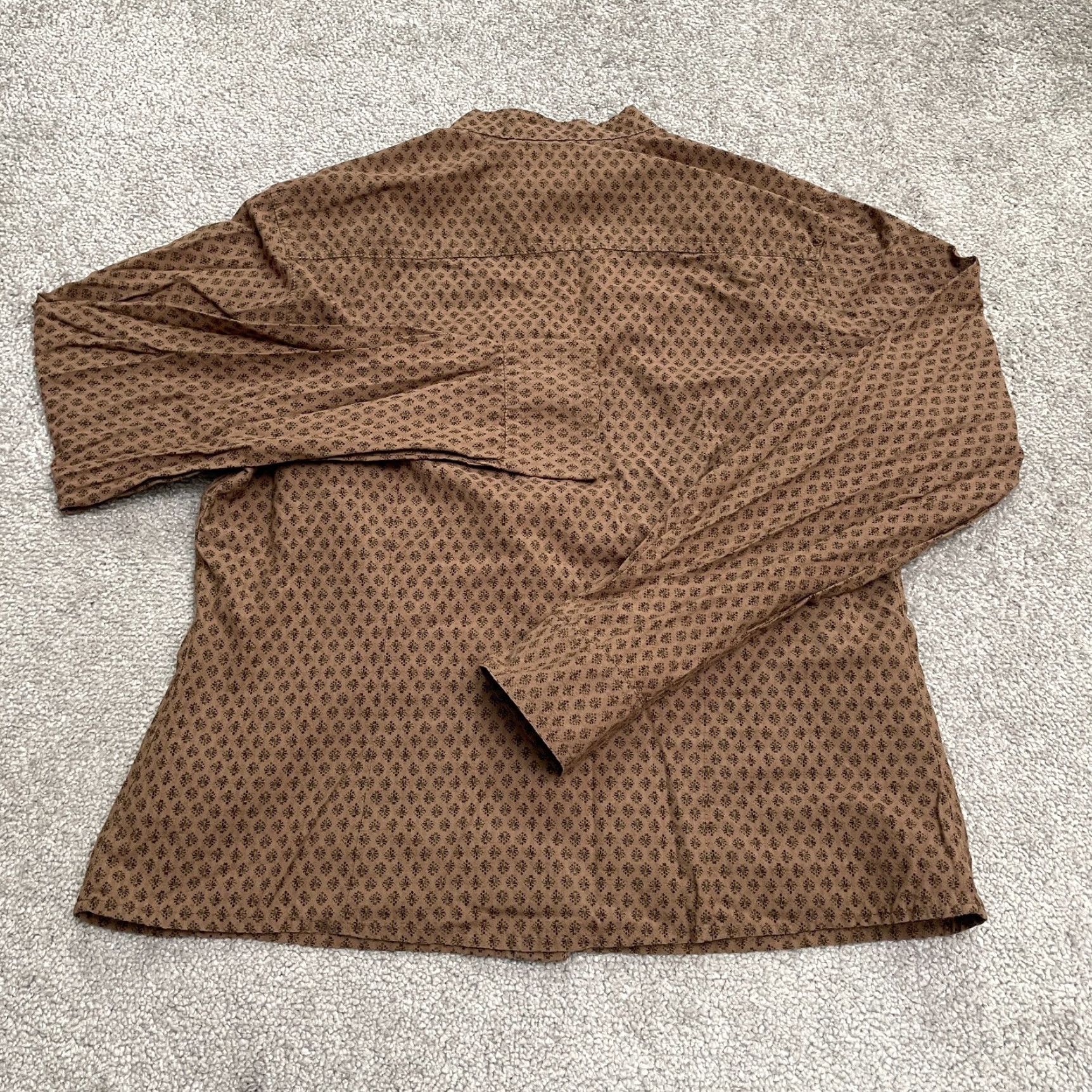 Vintage Columbia X.C.O Printed Shirt Womens Large Brown Snap Button Long Sleeve Casual Size L / US 10 / IT 46 - 2 Thumbnail