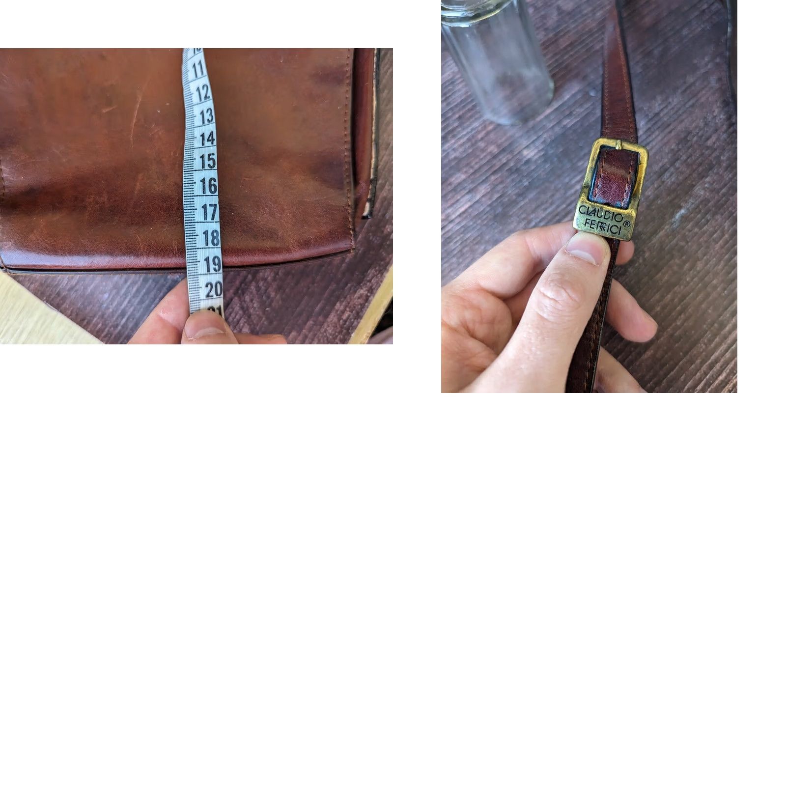 Vintage Claudio Ferrici Leather Womens Crossbody Bag - Brown, Crossbody, Leather, Italy, Women, 76cm strap, Authentic Brand Size ONE SIZE - 8 Thumbnail