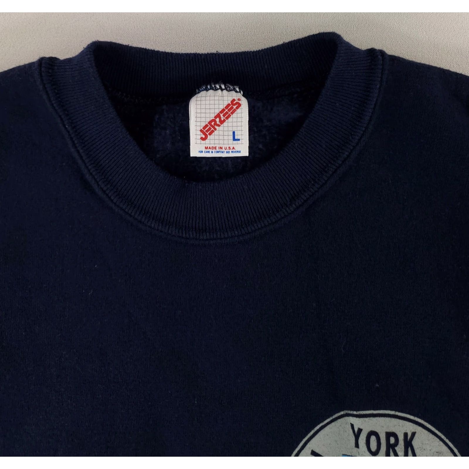 Jerzees VINTAGE Jerzees Sweatshirt NYC Made USA 90s Transit Blue Mens L Shirt Size US L / EU 52-54 / 3 - 3 Thumbnail