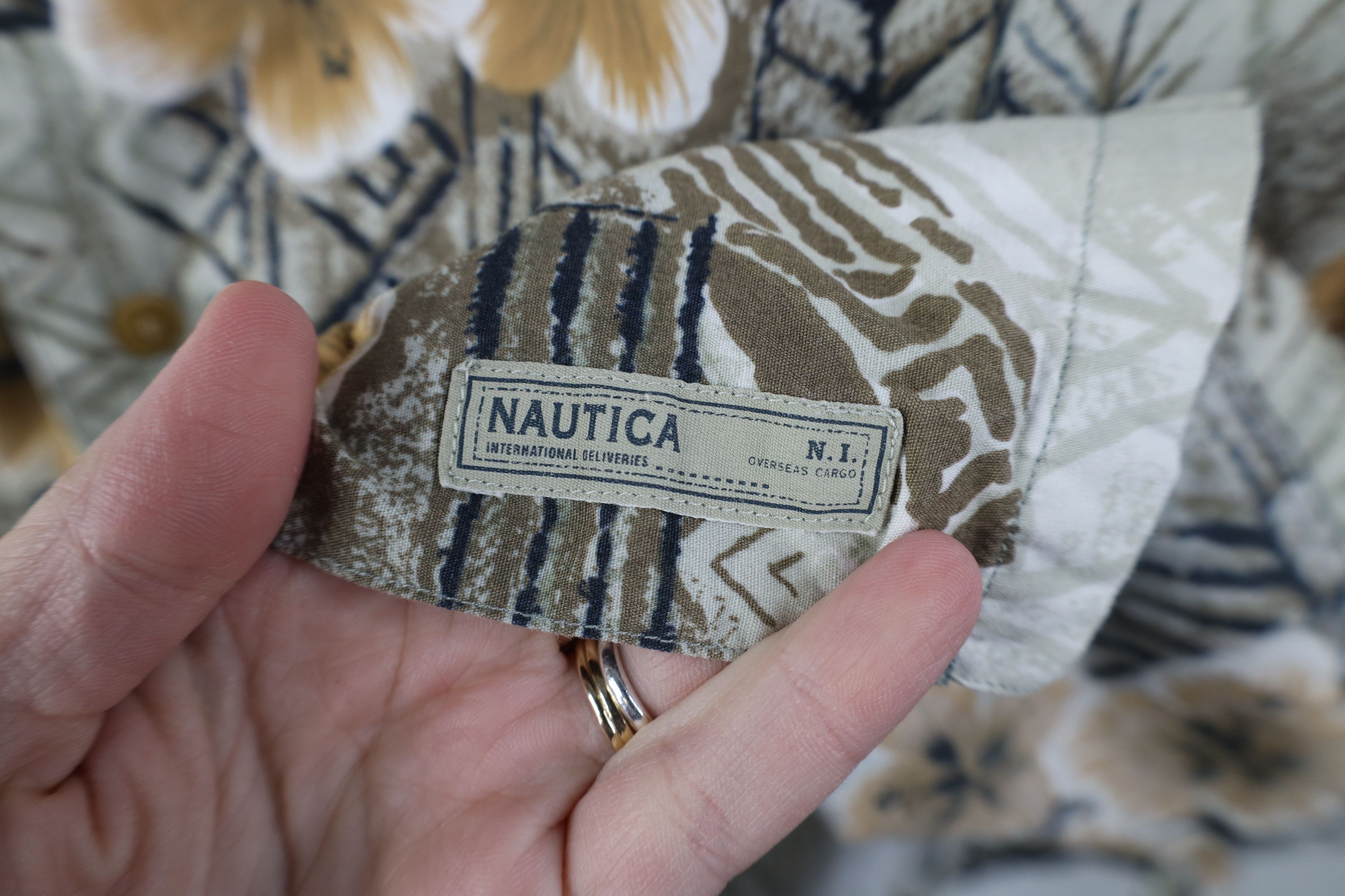 Nautica Vintage 90s Nautica Flower Camp Collar Hawaiian Button Shirt Size US M / EU 48-50 / 2 - 4 Thumbnail