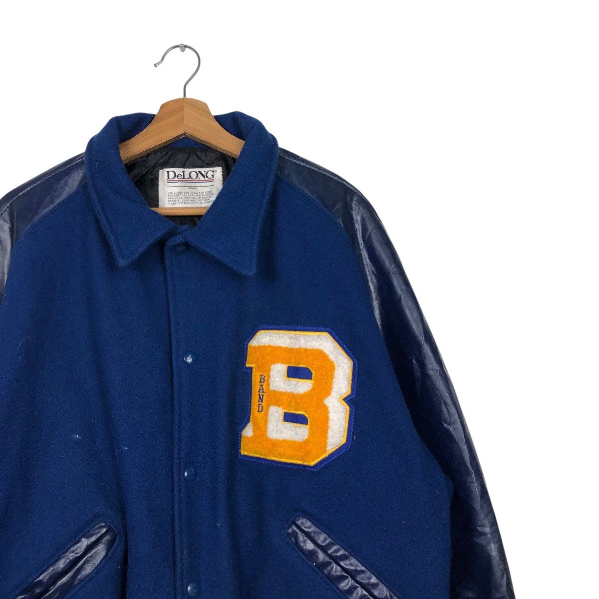 Delong 📌Vintage Leather Varsity Jacket Delong Made in Usa Size US XL / EU 56 / 4 - 7 Thumbnail