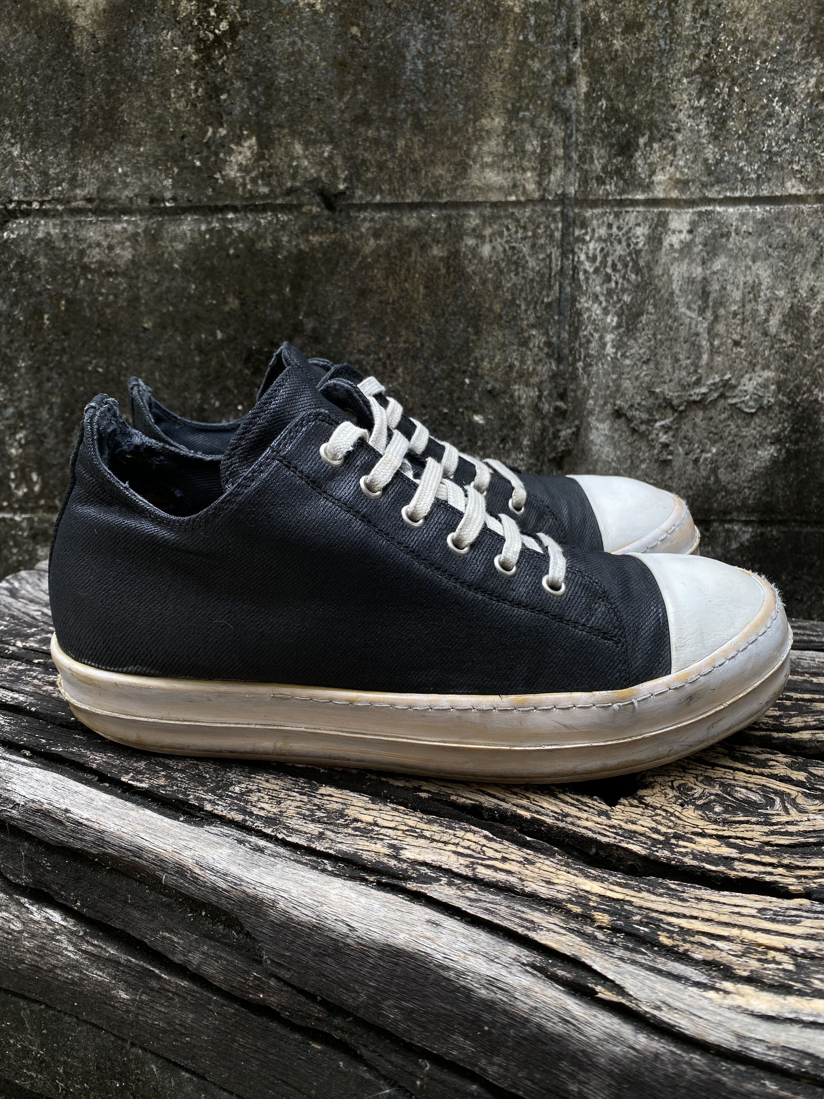 Rick Owens × Rick Owens Drkshdw Rare SS14 Waxed Ramones Low | Grailed