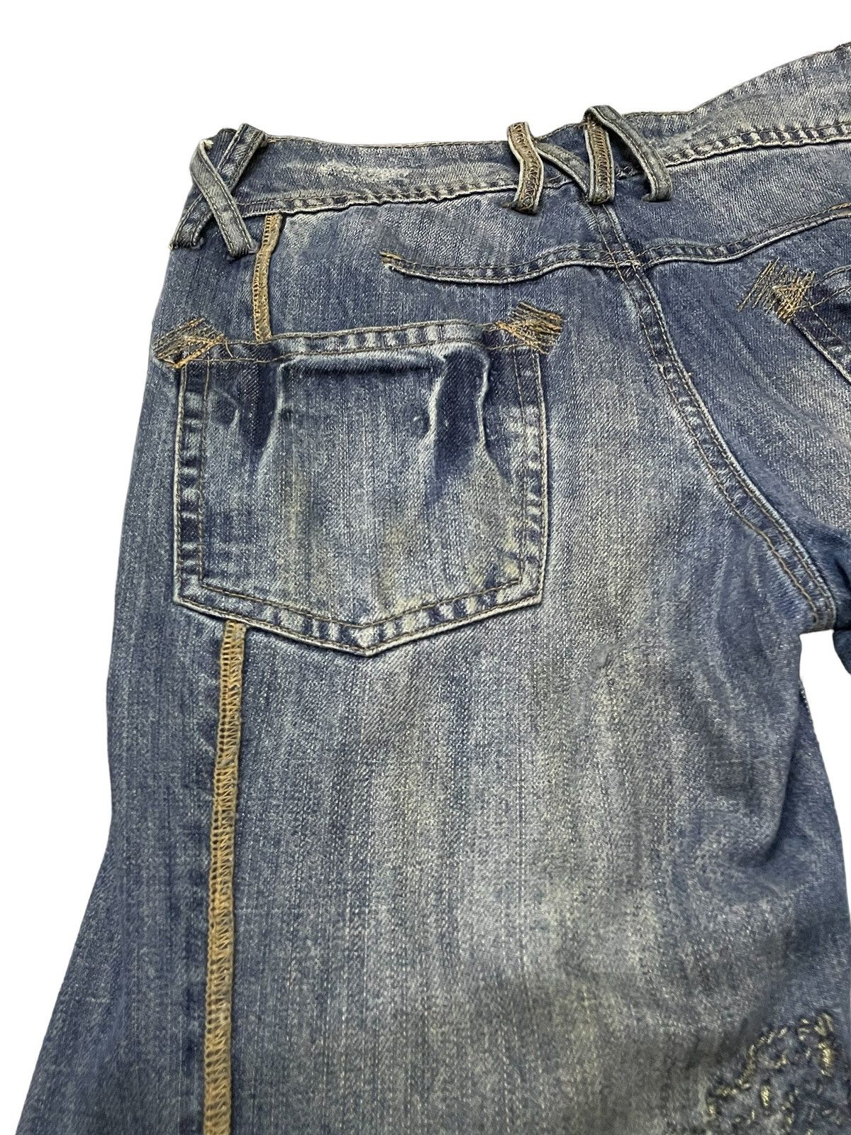FUSAI × GOSTAR DE FUGA × Japanese Brand JNBY Asymmetrical Curved Seam Embroidered Jeans Size US 29 - 9 Thumbnail
