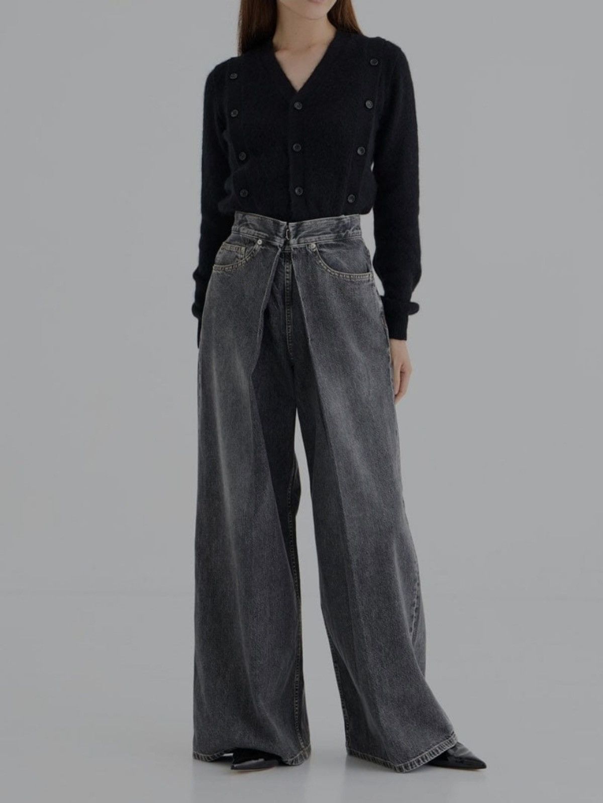 Washed Wide Denim Pants