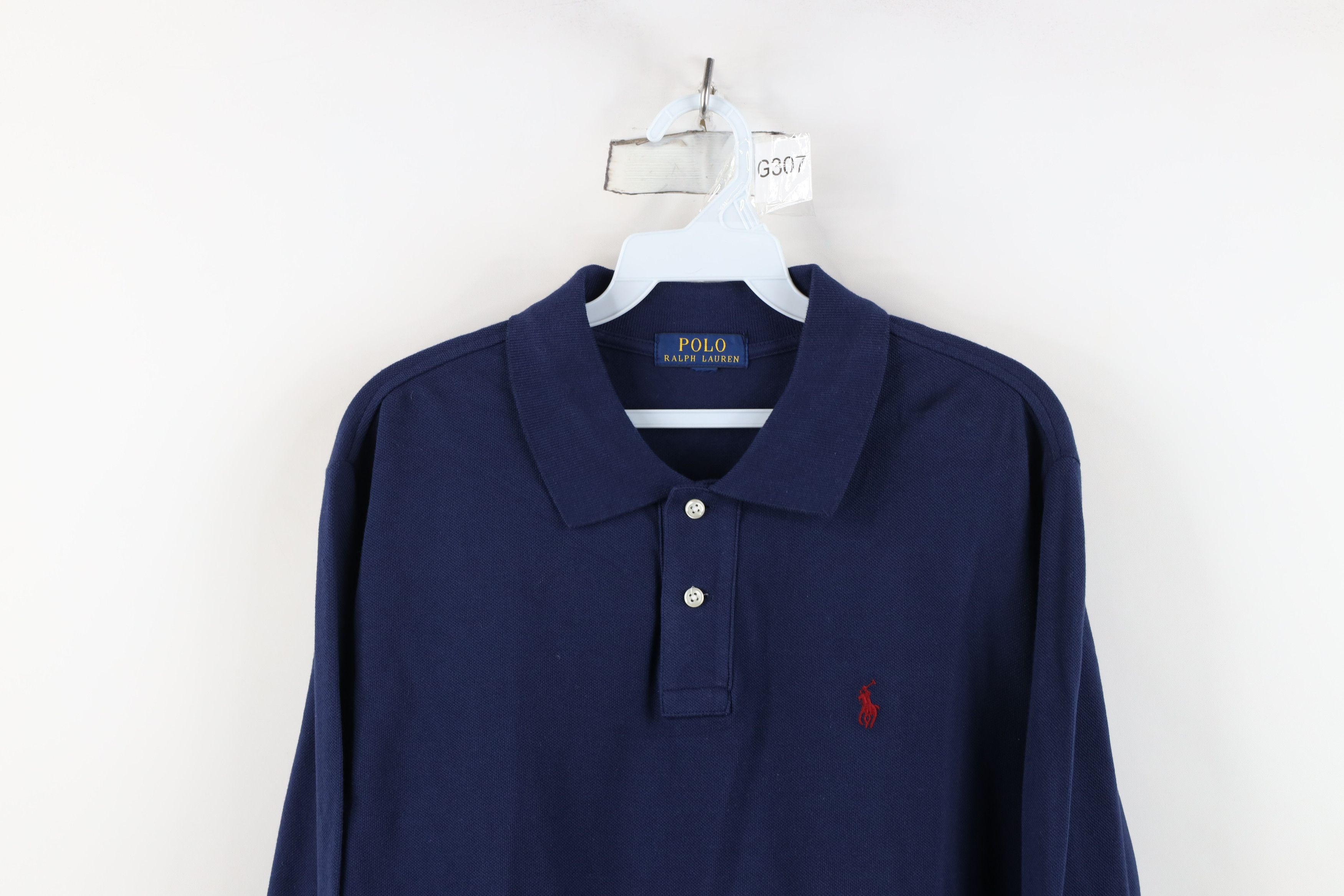 Polo Ralph Lauren Vintage Ralph Lauren Pique Long Sleeve Polo Shirt Blue Size US M / EU 48-50 / 2 - 2 Thumbnail