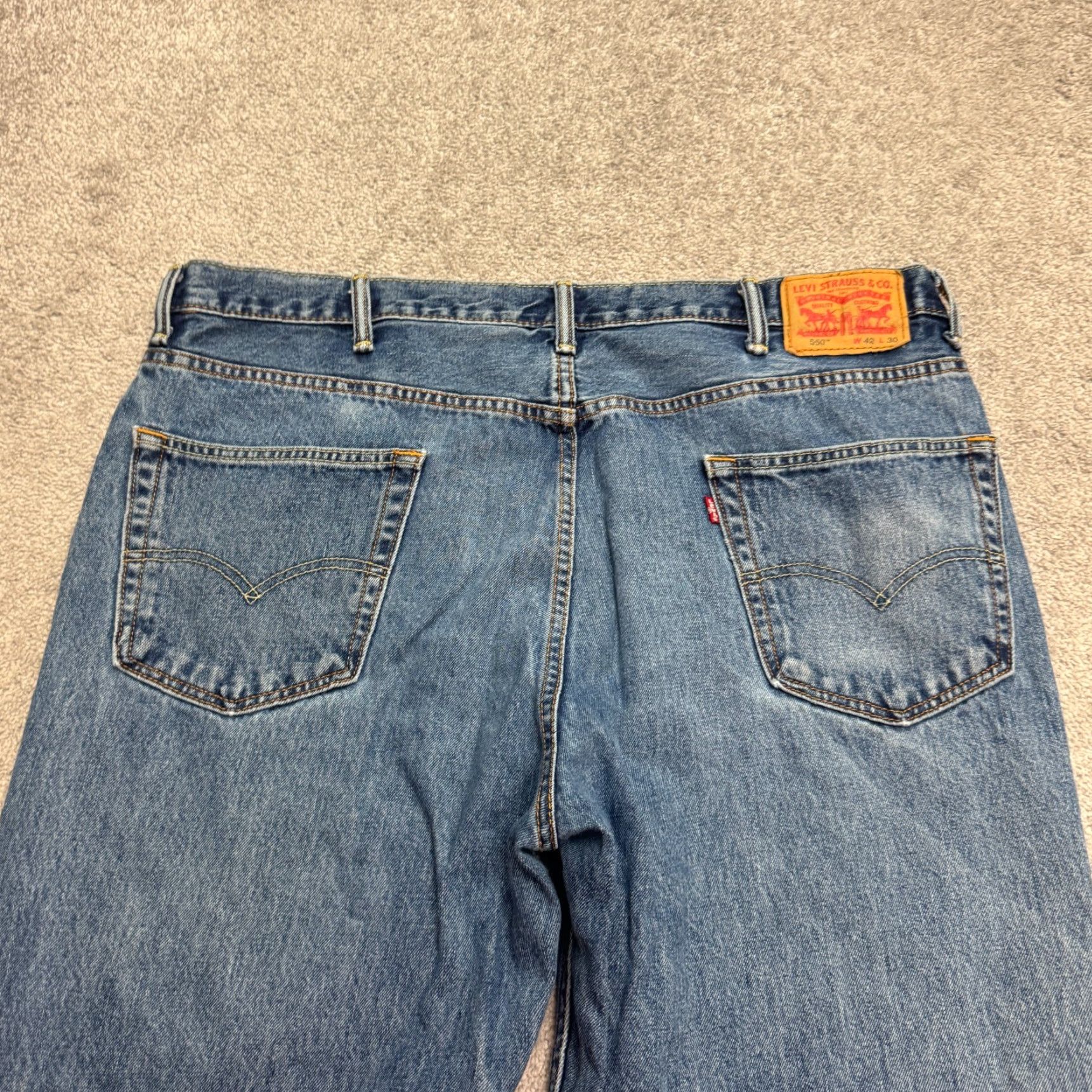 Levi's VINTAGE Levi's 550 Jeans - Denim Straight Leg - 42x29 M Blue Medium Wash Mens Regular Structured Comfort Size US 42 / EU 58 - 4 Thumbnail