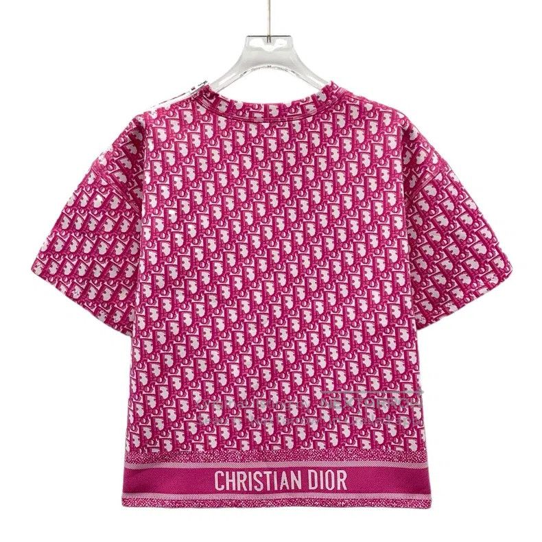 Dior Dior Pink logo jacquard full-print round-neck short-sleeve Size S / US 4 / IT 40 - 2 Thumbnail