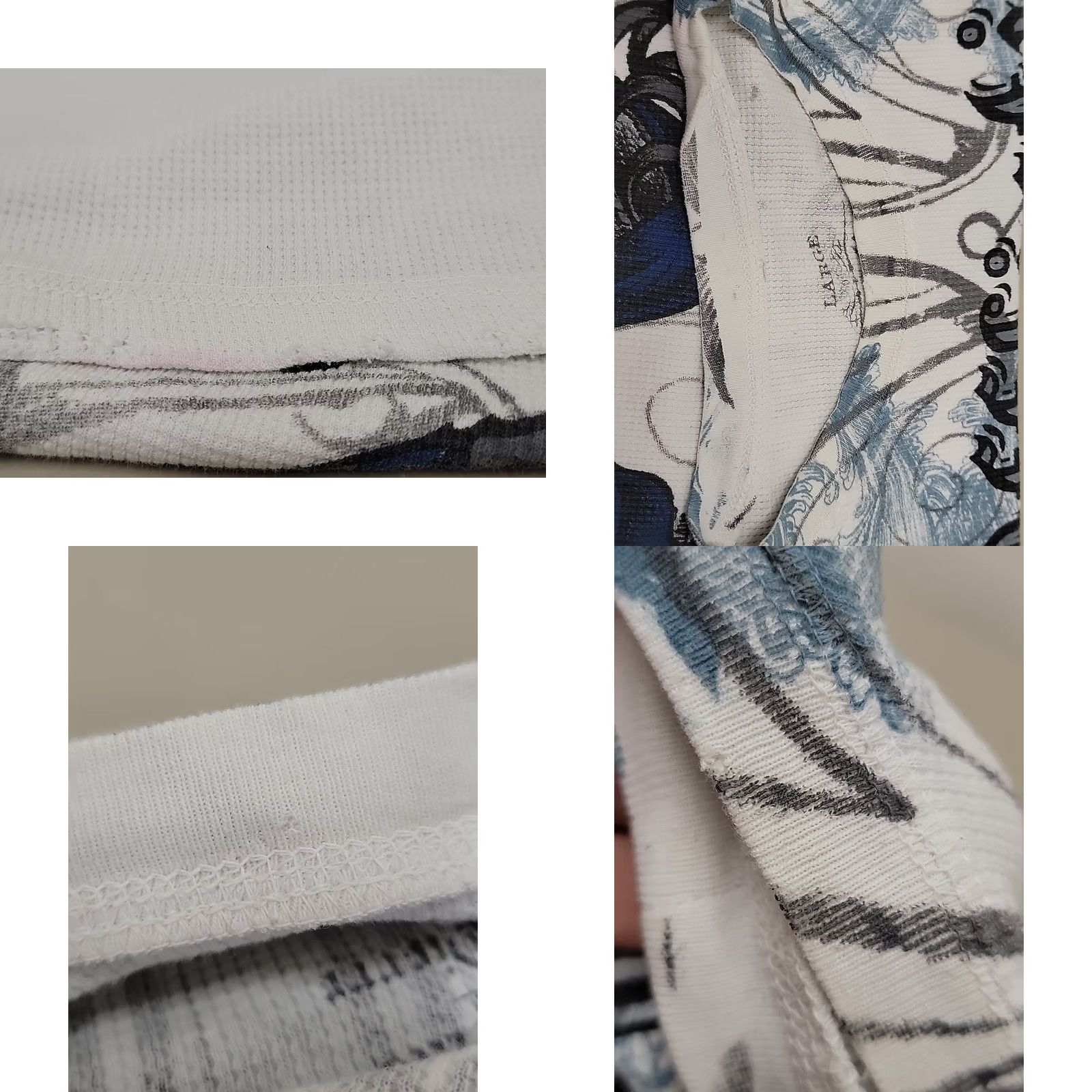 Affliction VINTAGE Affliction Shirt Mens L Thermal Knit Graphic Print Crew Neck White 20.5 Chest 30.5 Length Grunge Gothic Size US L / EU 52-54 / 3 - 10 Thumbnail