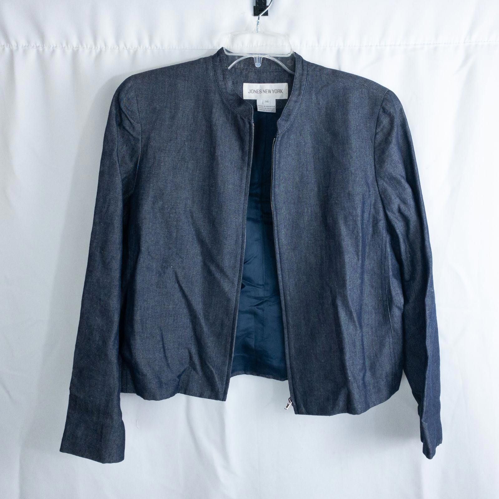 Jones New York Jones New York Vintage Blue Solid Jacket Womens 14 Size L / US 10 / IT 46 - 4 Thumbnail