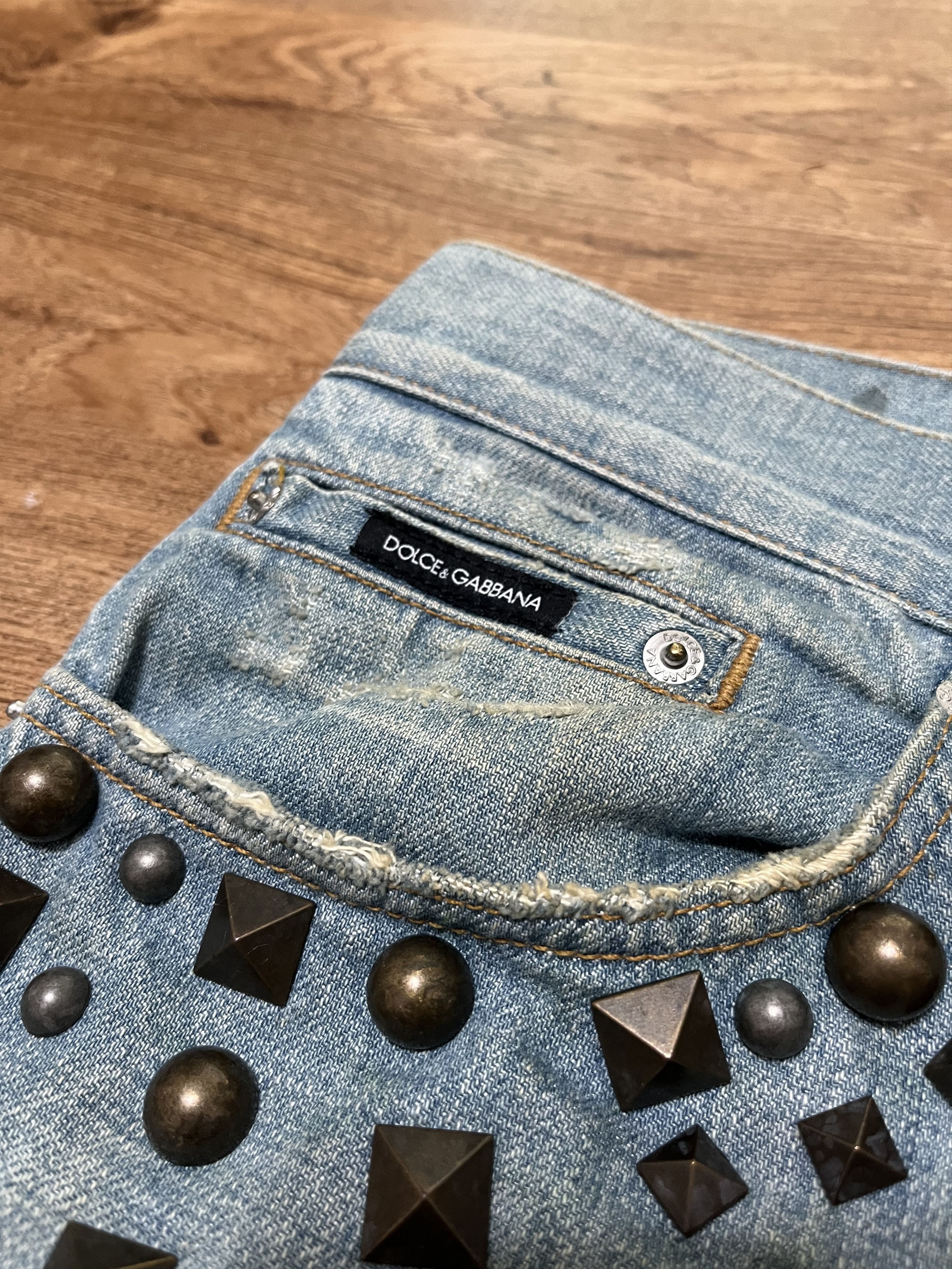 Dolce & Gabbana Dolce & Gabbana FW03 Studded Distressed Jeans Size US 34 / EU 50 - 3 Thumbnail