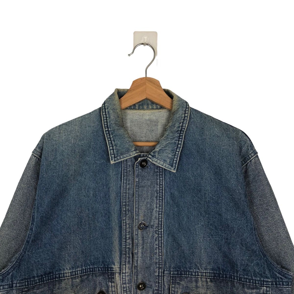 Japanese Brand 🔥VINTAGE BOMBER DENIM JACKET JAPAN ISSEY MIYAKE DESIGN Size US M / EU 48-50 / 2 - 2 Thumbnail