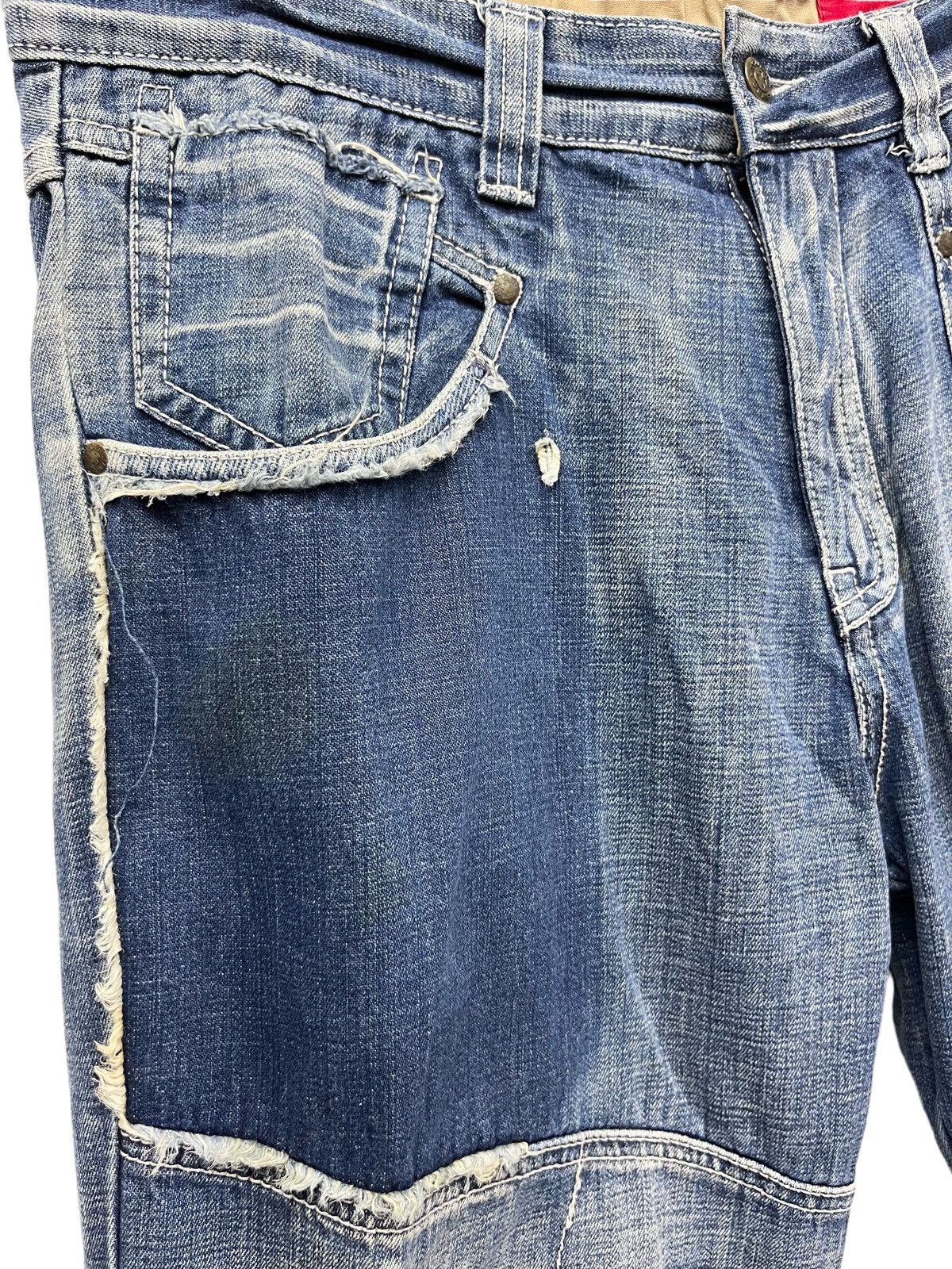 Jean FYE🔥TOUGH JEANSMITH Designer Distressed Bartack Denim Pants Size US 34 / EU 50 - 9 Thumbnail