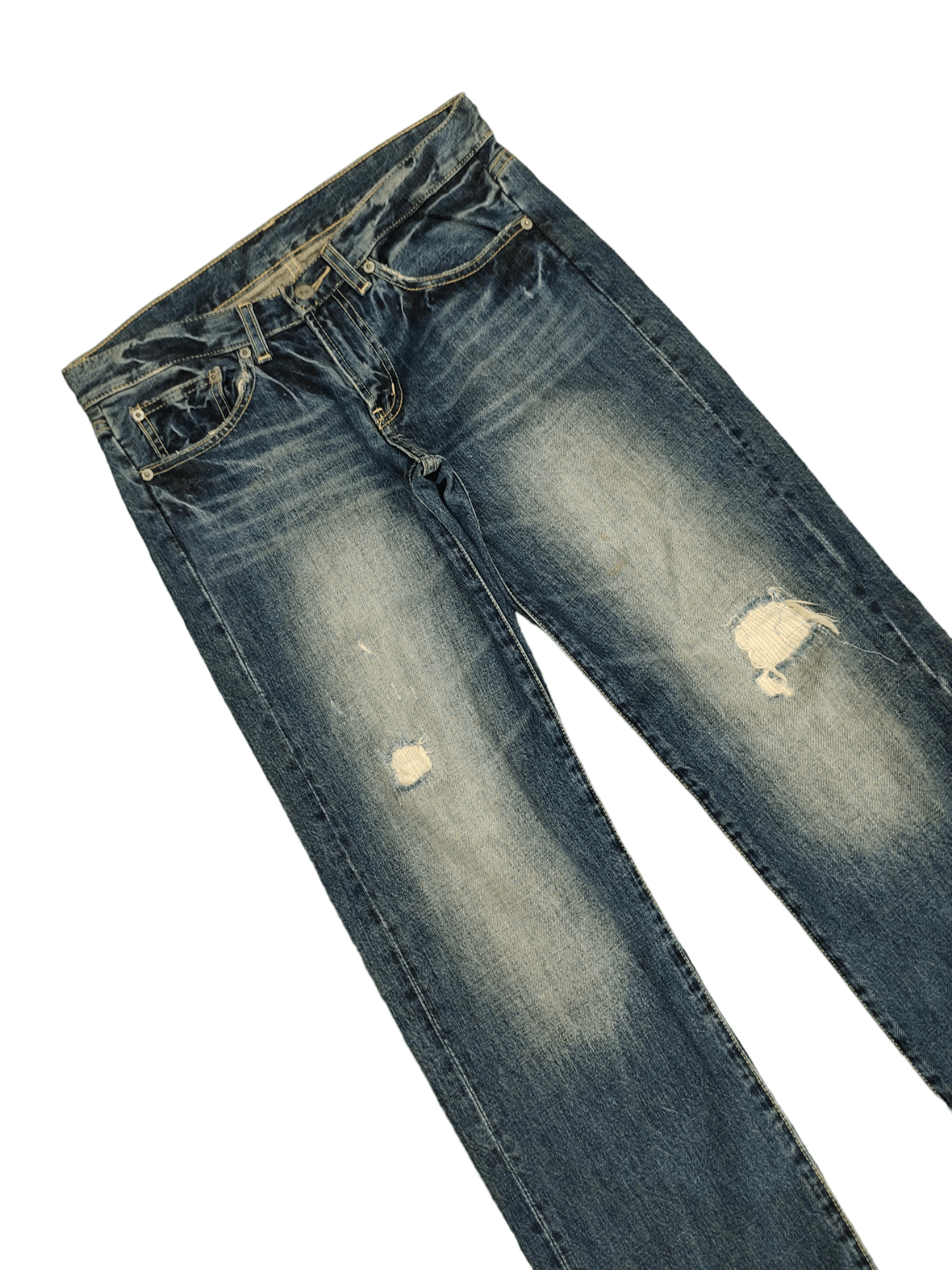 KOJIMA GENES Karakoto Kojima Distress Faded Jeans Undercover Style Y2k Size US 32 / EU 48 - 6 Thumbnail