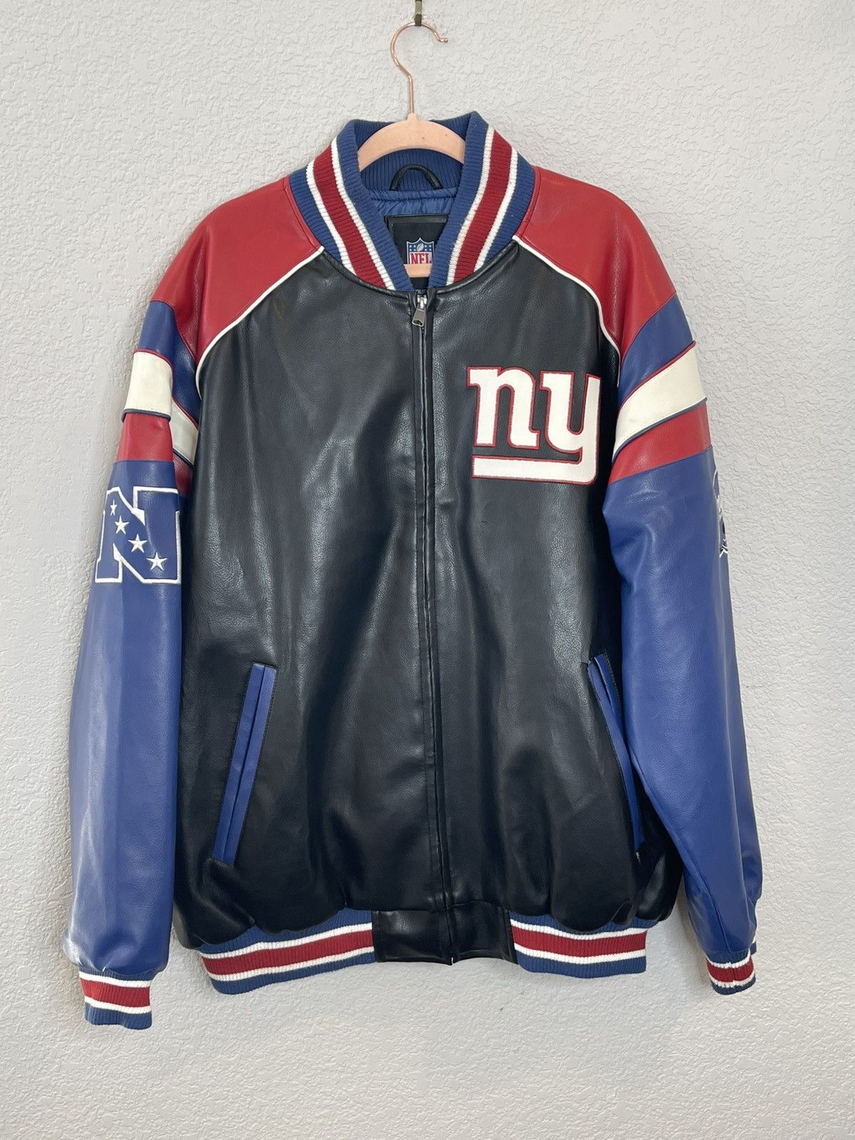 G-III New York Giants Faux Leather Bomber NFL Jacket 2XL *Flaw Size US XXL / EU 58 / 5 - 2 Thumbnail
