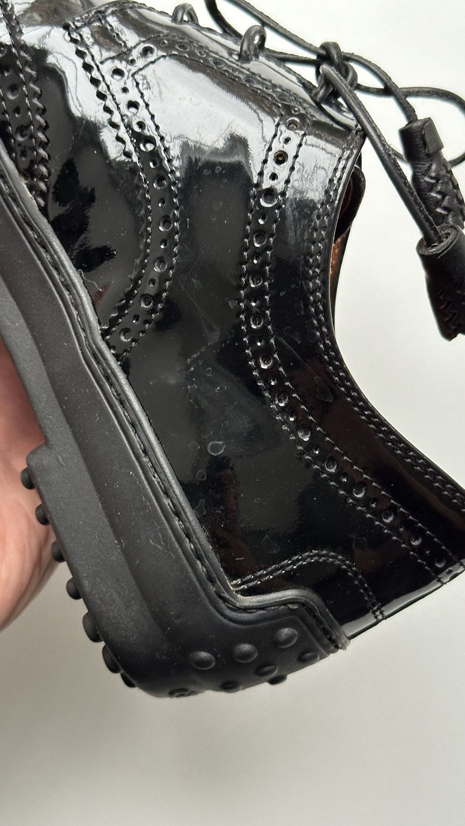 Tod's Tods Women Patent Leather Black Brogue Made In Italy Size 37 Size US 7 / IT 37 - 9 Thumbnail