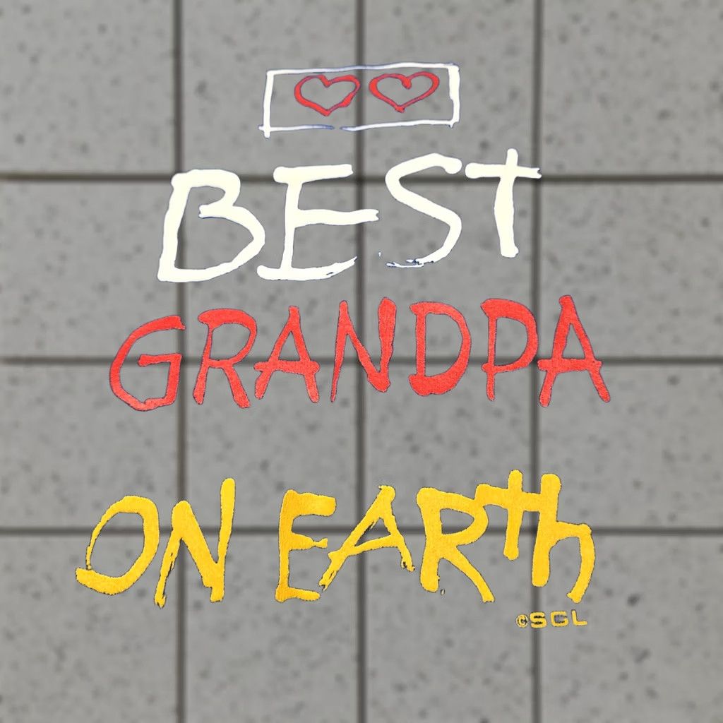 Tultex VINTAGE Best Grandpa On Earth Sweatshirt Men XL Blue Hearts USA Puff Print Size US XL / EU 56 / 4 - 1 Thumbnail