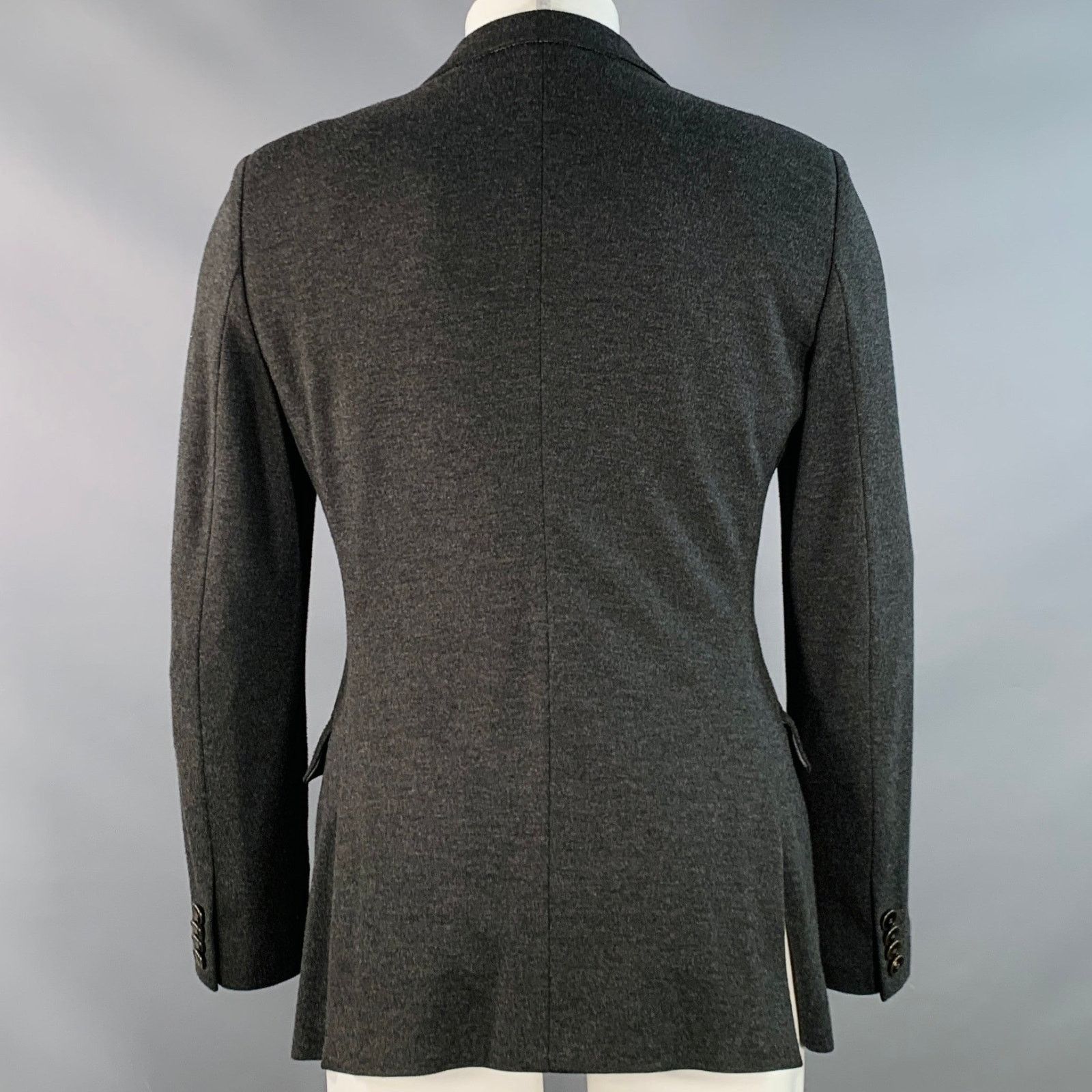 Giorgio Armani Size 38 Grey Viscose Blend Double Breasted Peak Lapel Jacket Size US M / EU 48-50 / 2 - 4 Thumbnail