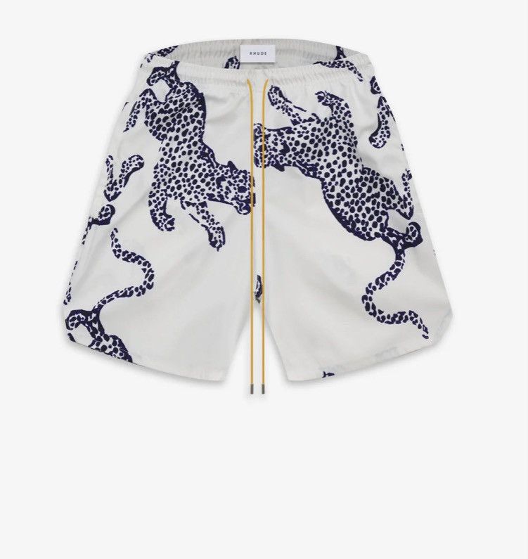 Rhude Leopard swim shorts