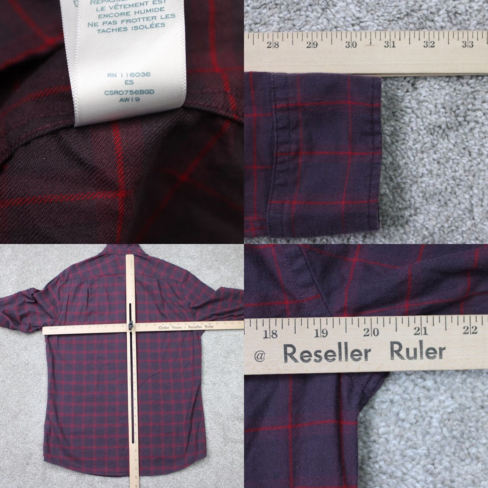 Charles Tyrwhitt Charles Tyrwhitt Shirt Mens Large Purple/Red Slim Fit Cotton/Lyocell Long Sleeve Button-Up Shirt Size US L / EU 52-54 / 3 - 8 Thumbnail